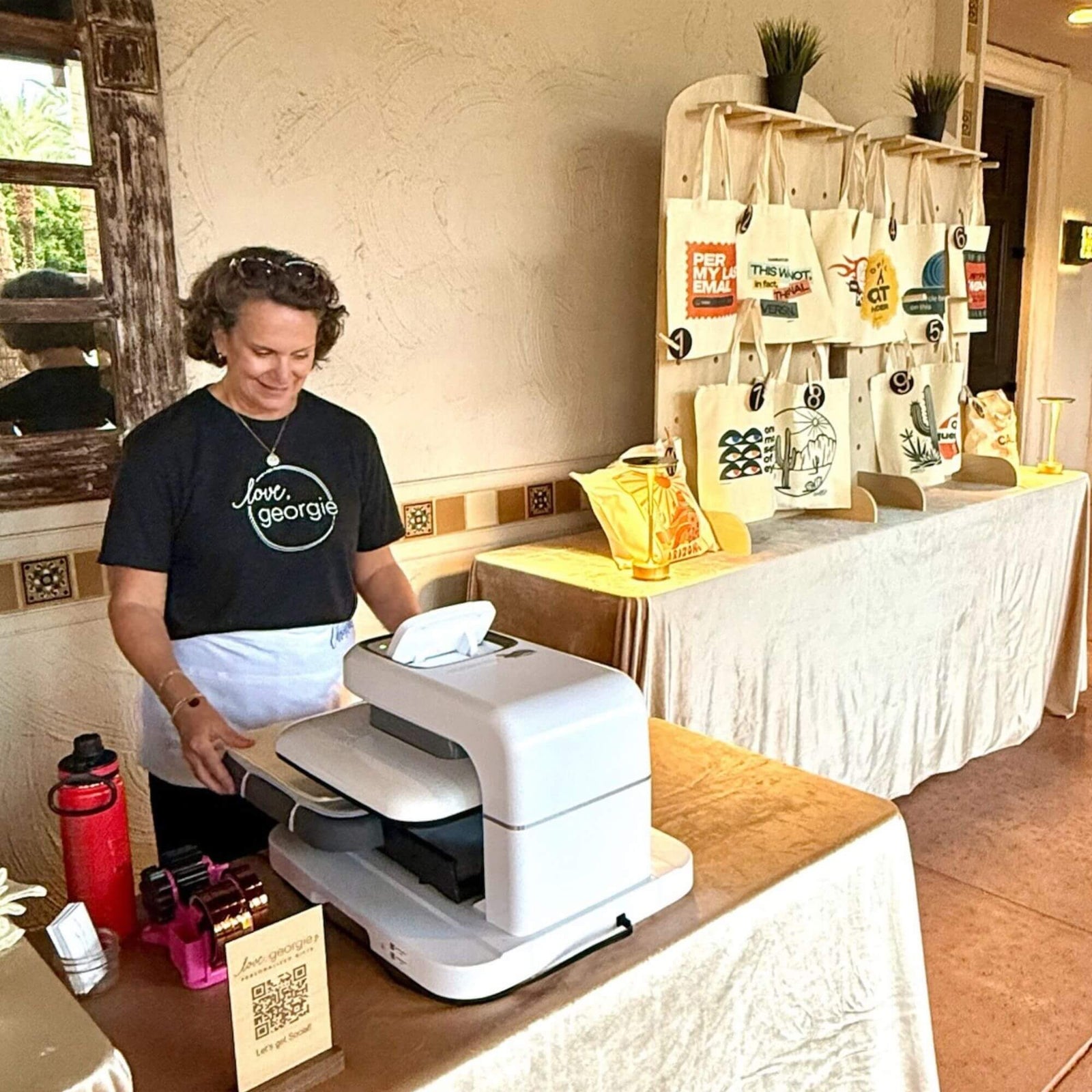 Design-Your-Own Tote Bag Bar in The Lab