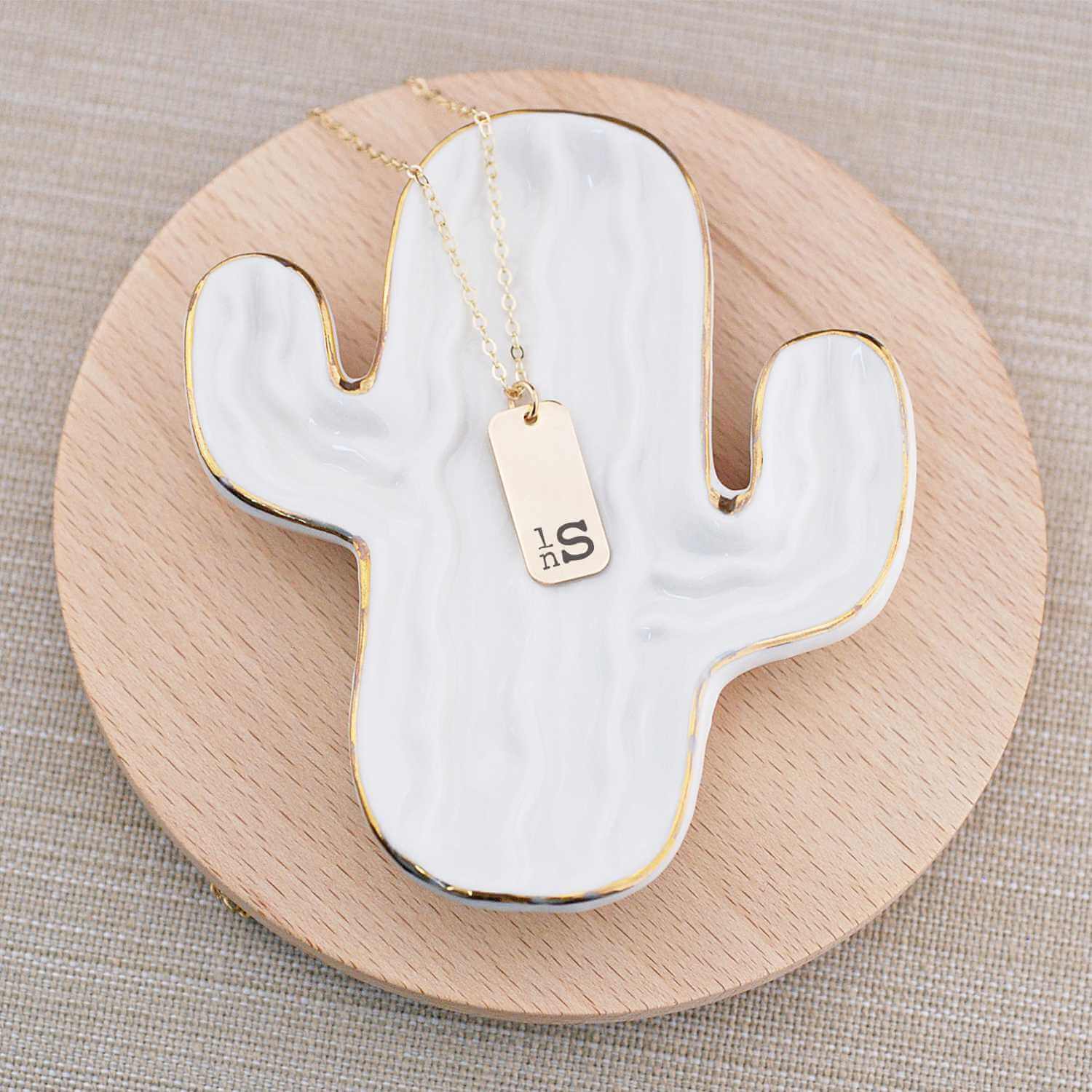 Rectangle Monogram Necklace