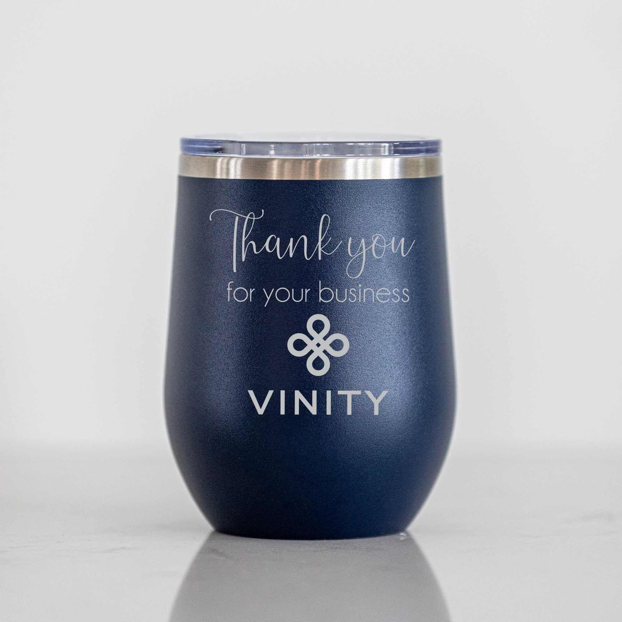 Business Logo Wine Tumblers - 2pc Gift Set