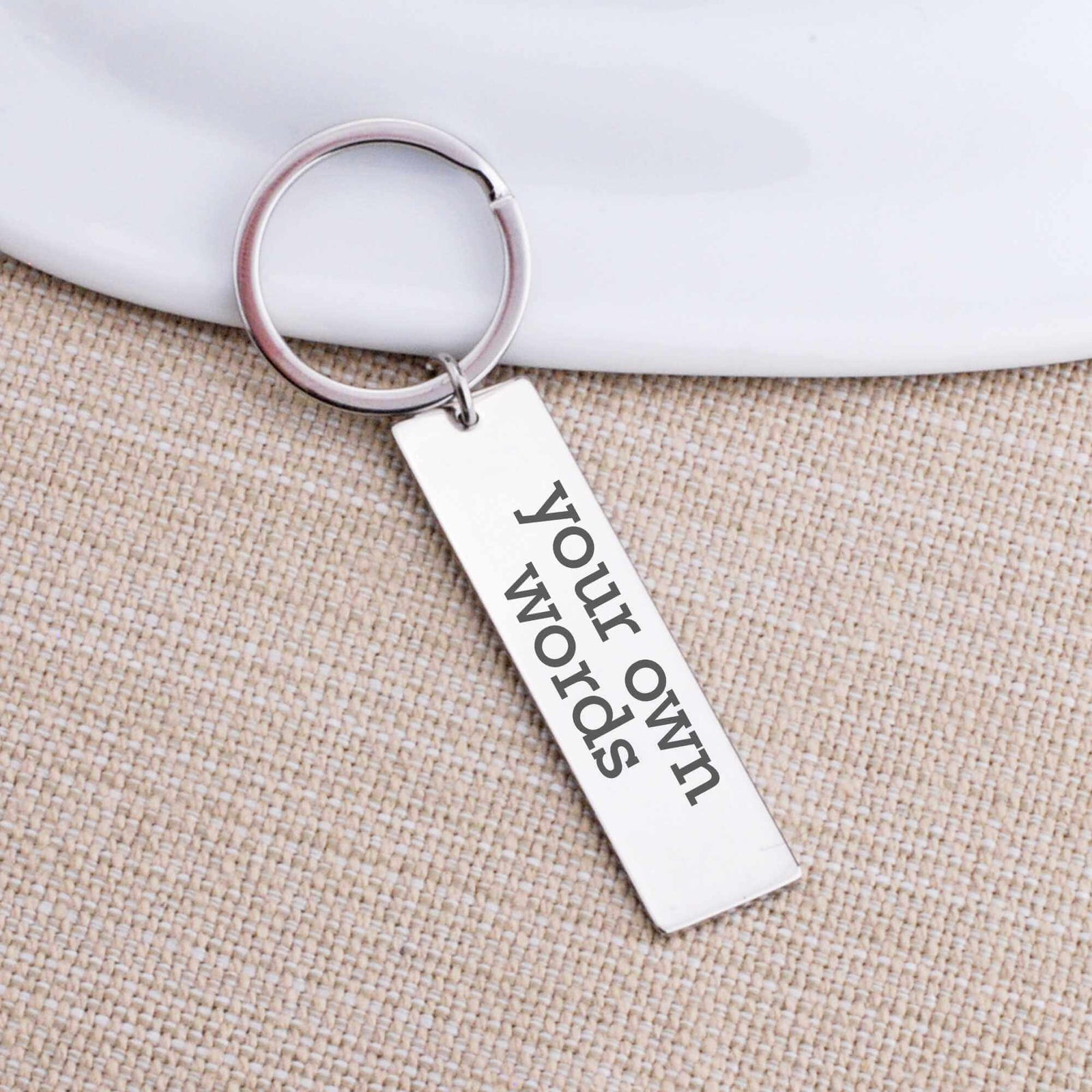 Bar Keychain Engraved with Your Own Words