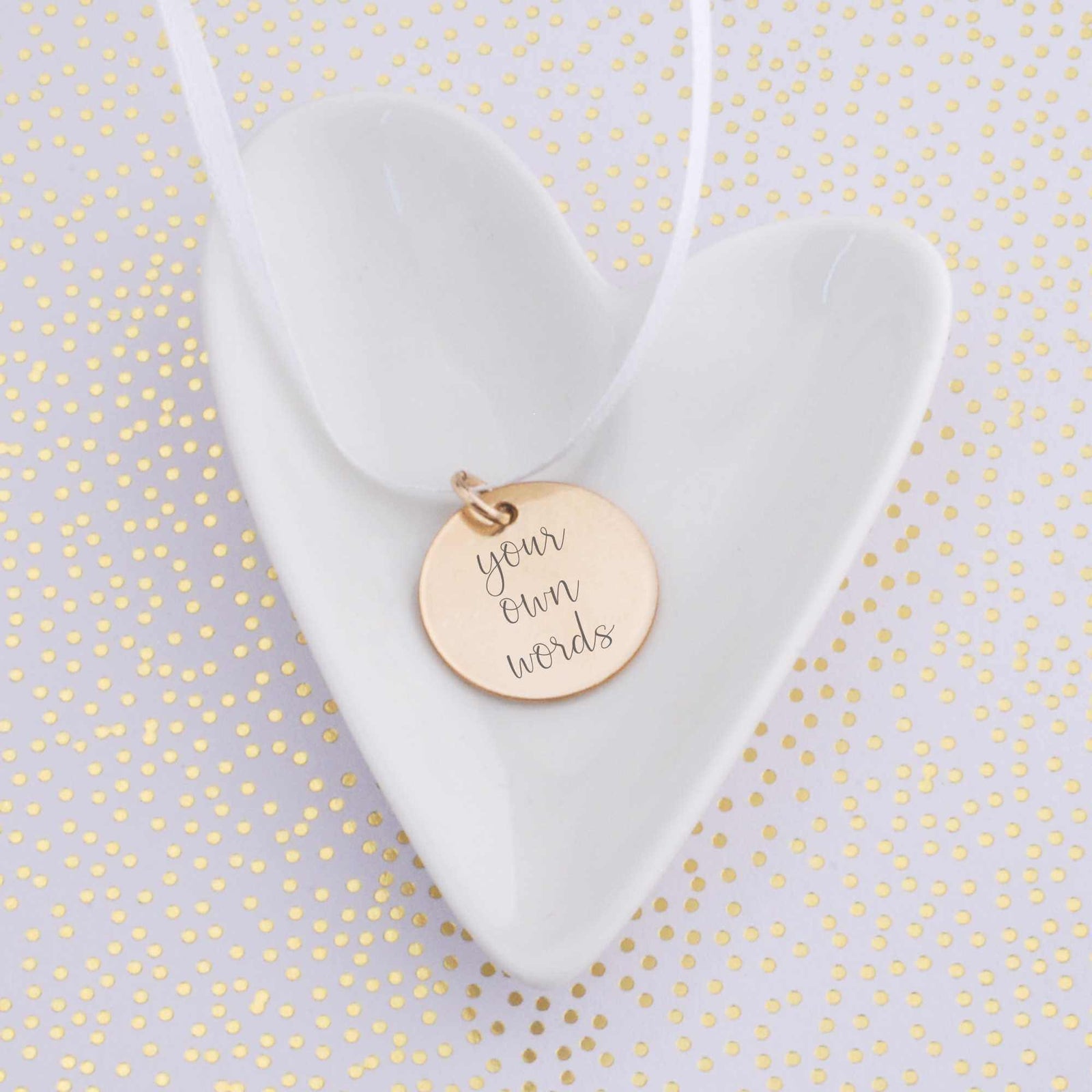 Memorial Wedding Bouquet Charm Engraved with Your Own Words