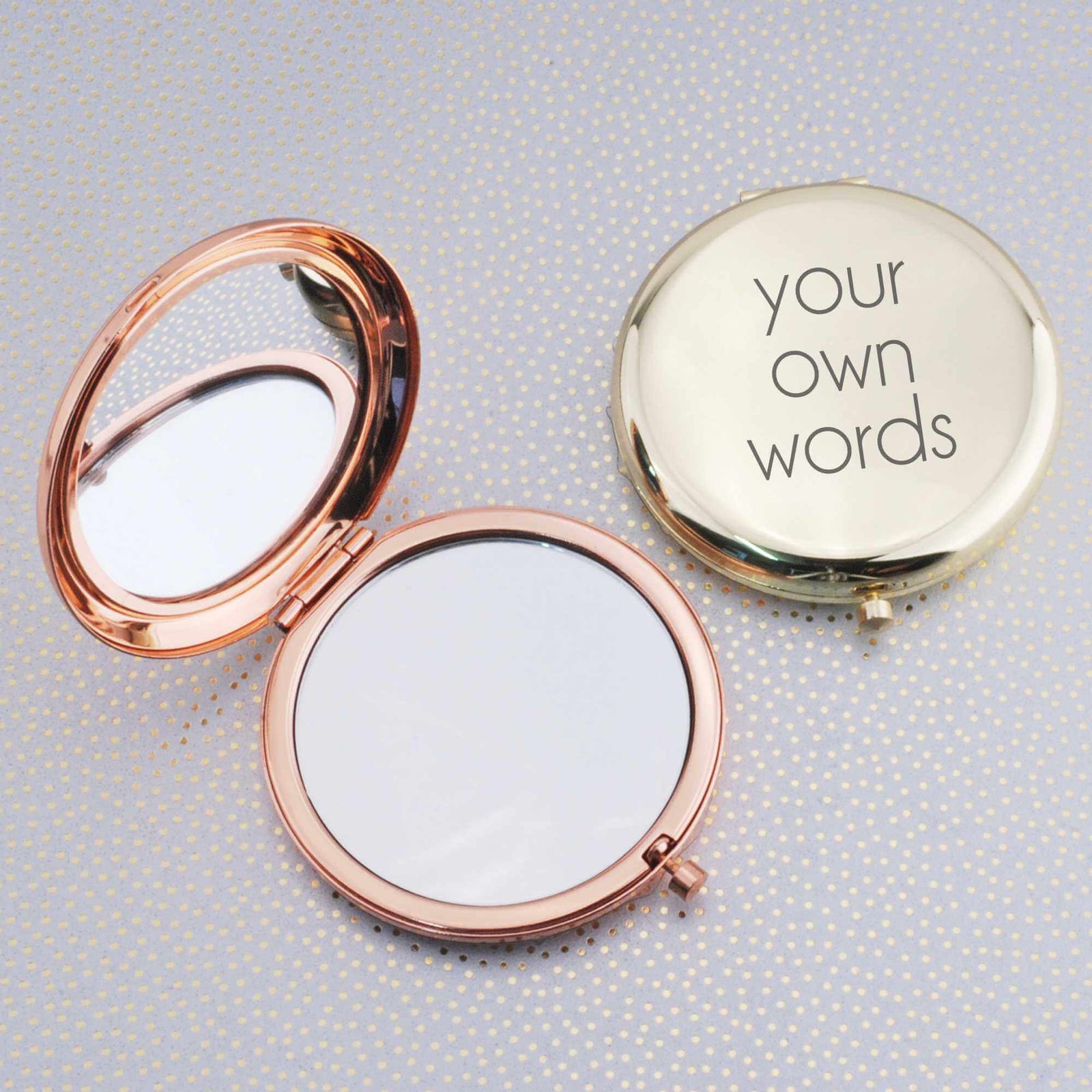Compact Mirror Engraved with Your Own Words