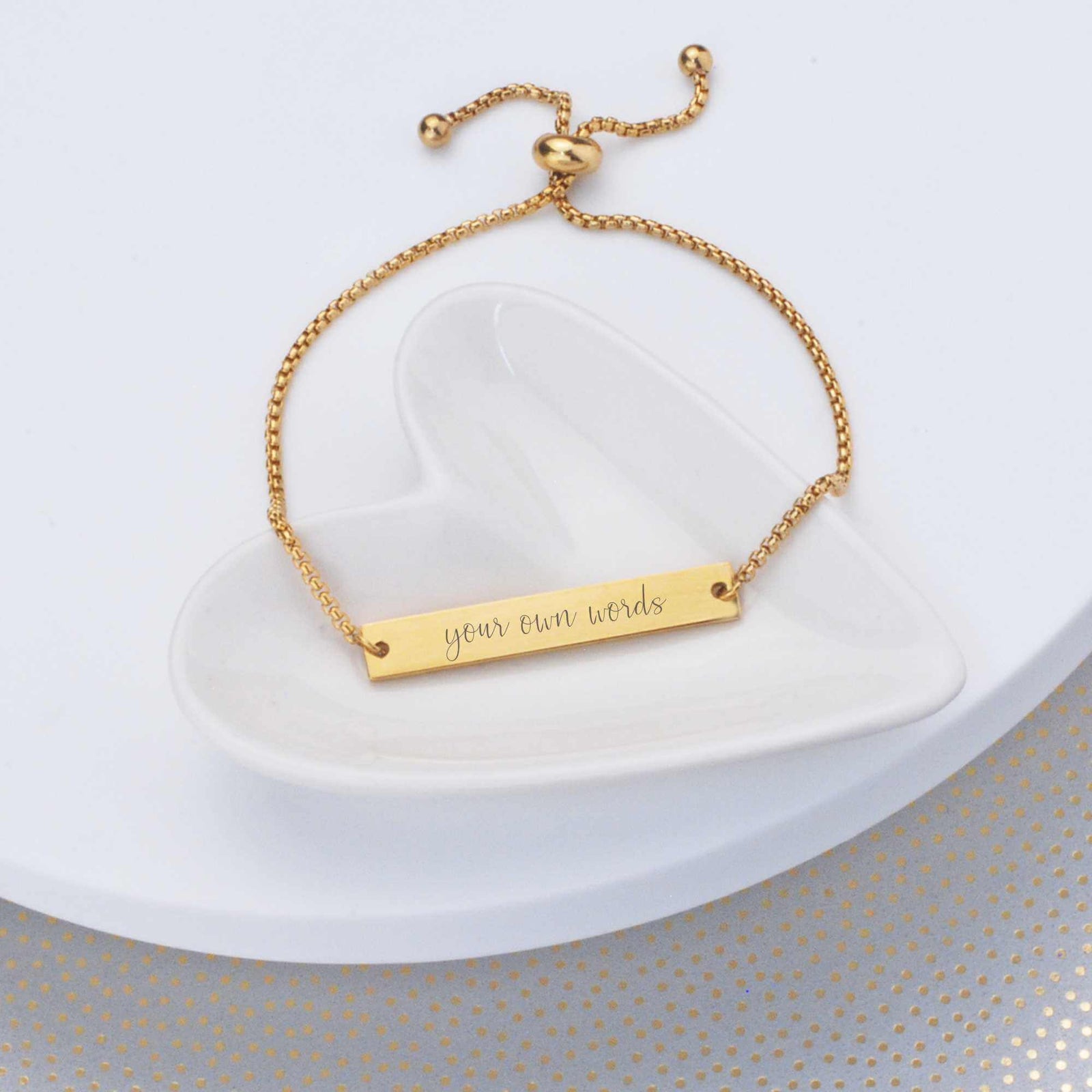 Adjustable Slide Bracelet Engraved with Your Own Words