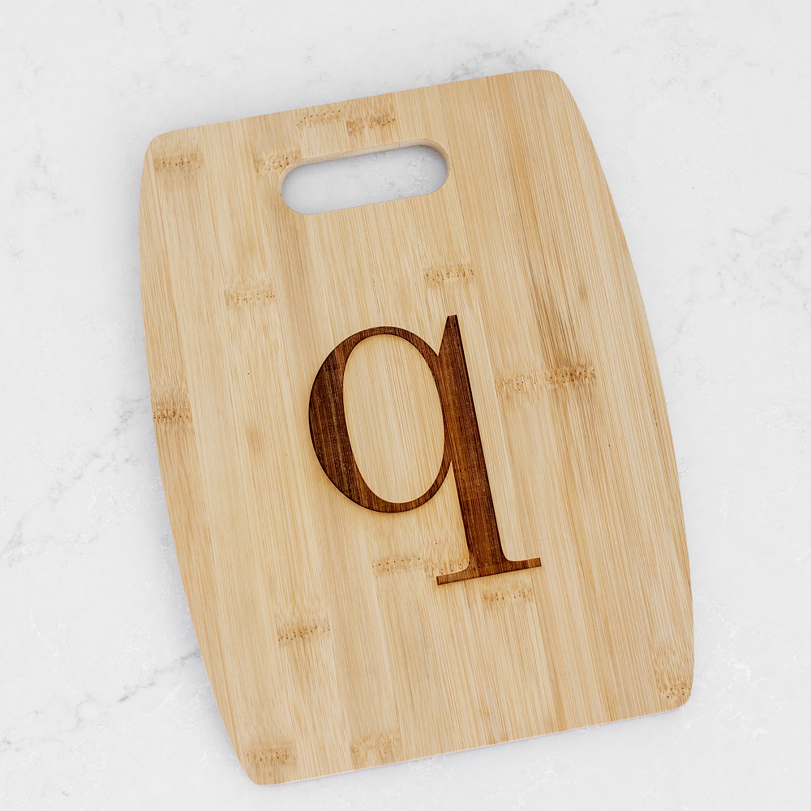 Bamboo Charcuterie Board with Initial - 9 x 12 inches