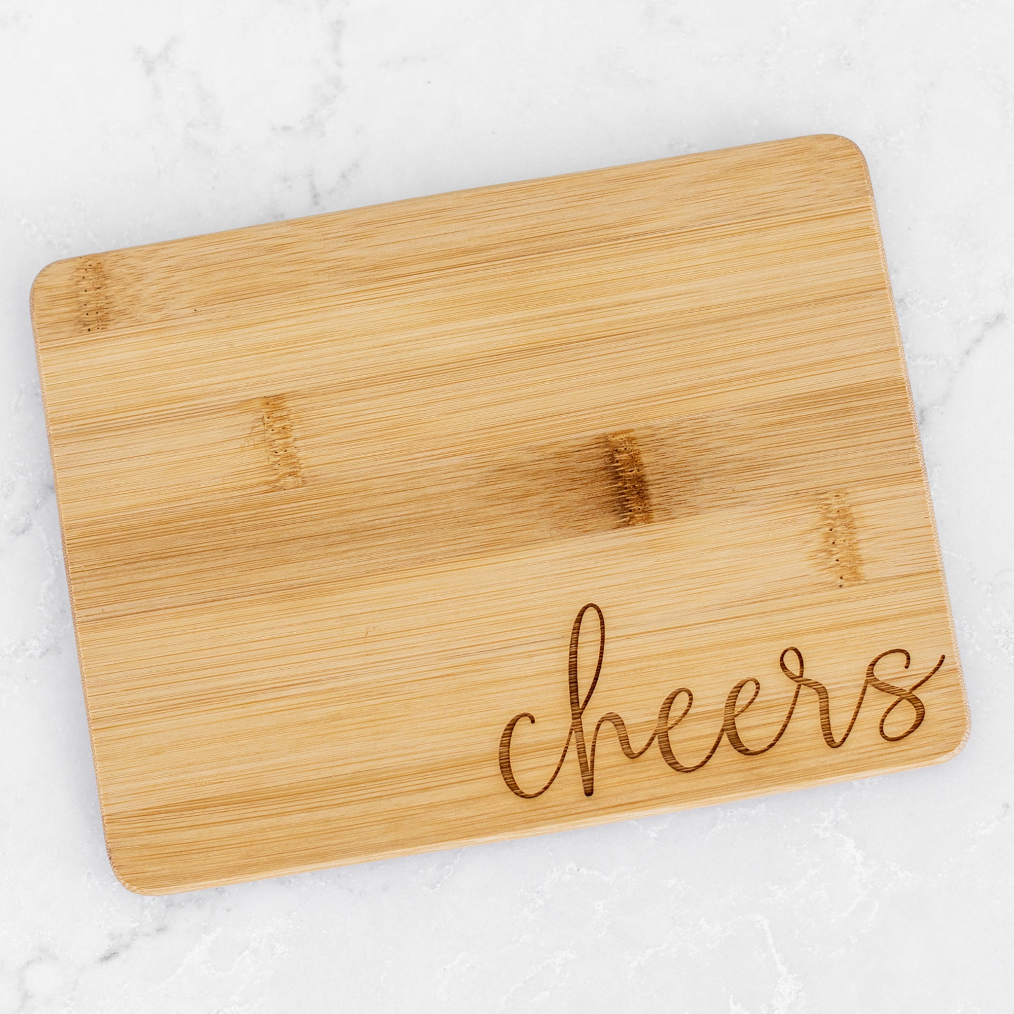 Cheers - Engraved Bamboo Bar Board - 6 X 8 Inches