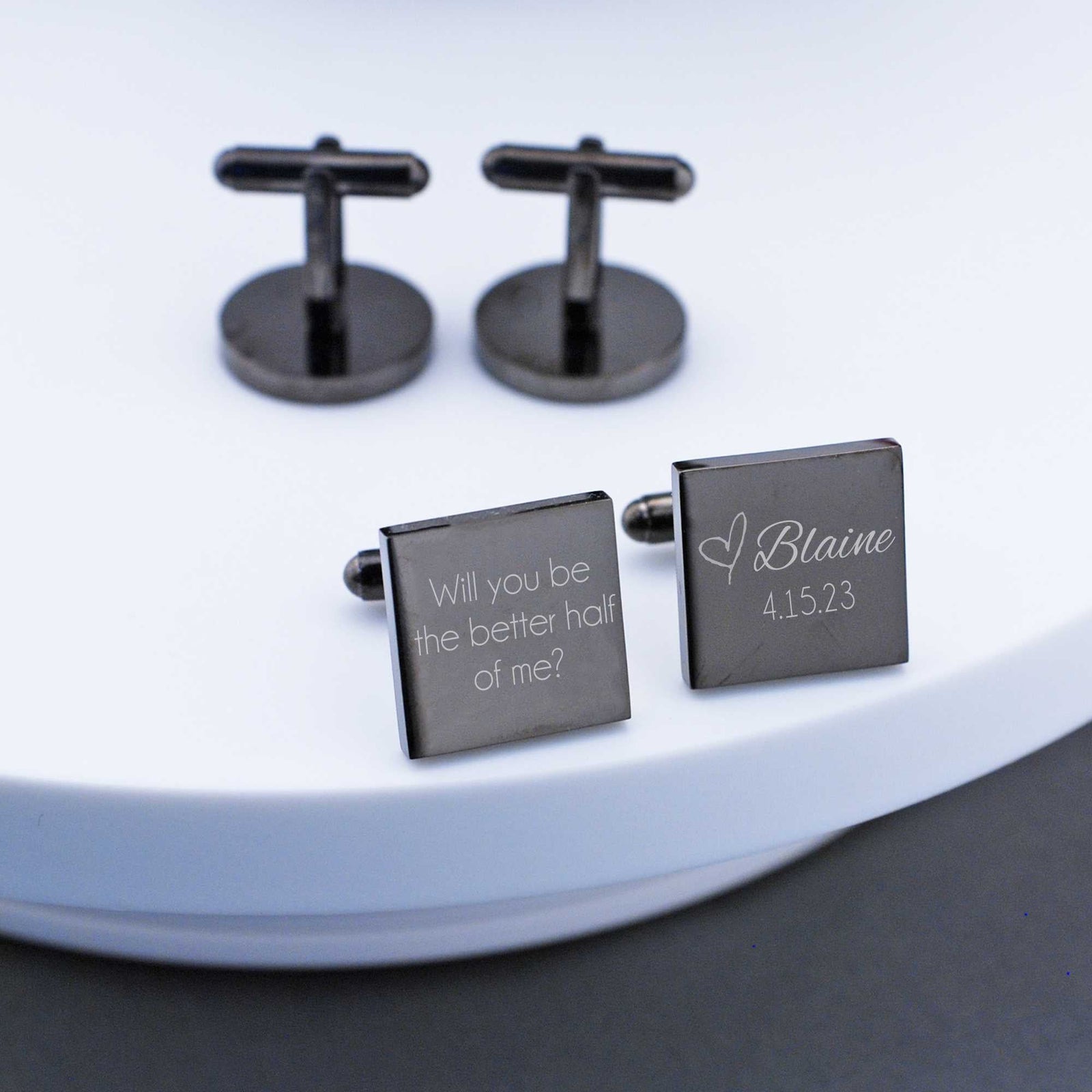 Cufflinks for the Groom - Will You Be The Better Half of Me?