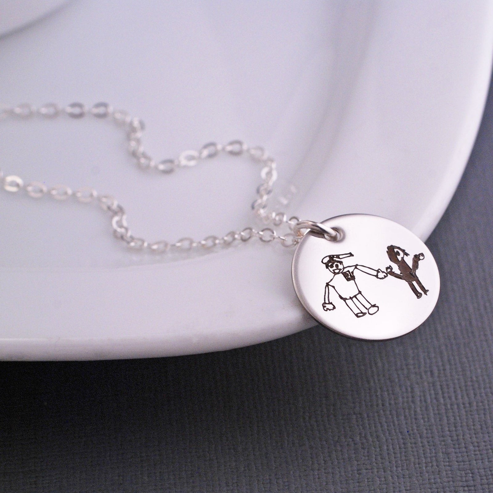 Child's Artwork 3/4 inch Necklace – Necklace – georgie designs personalized jewelry