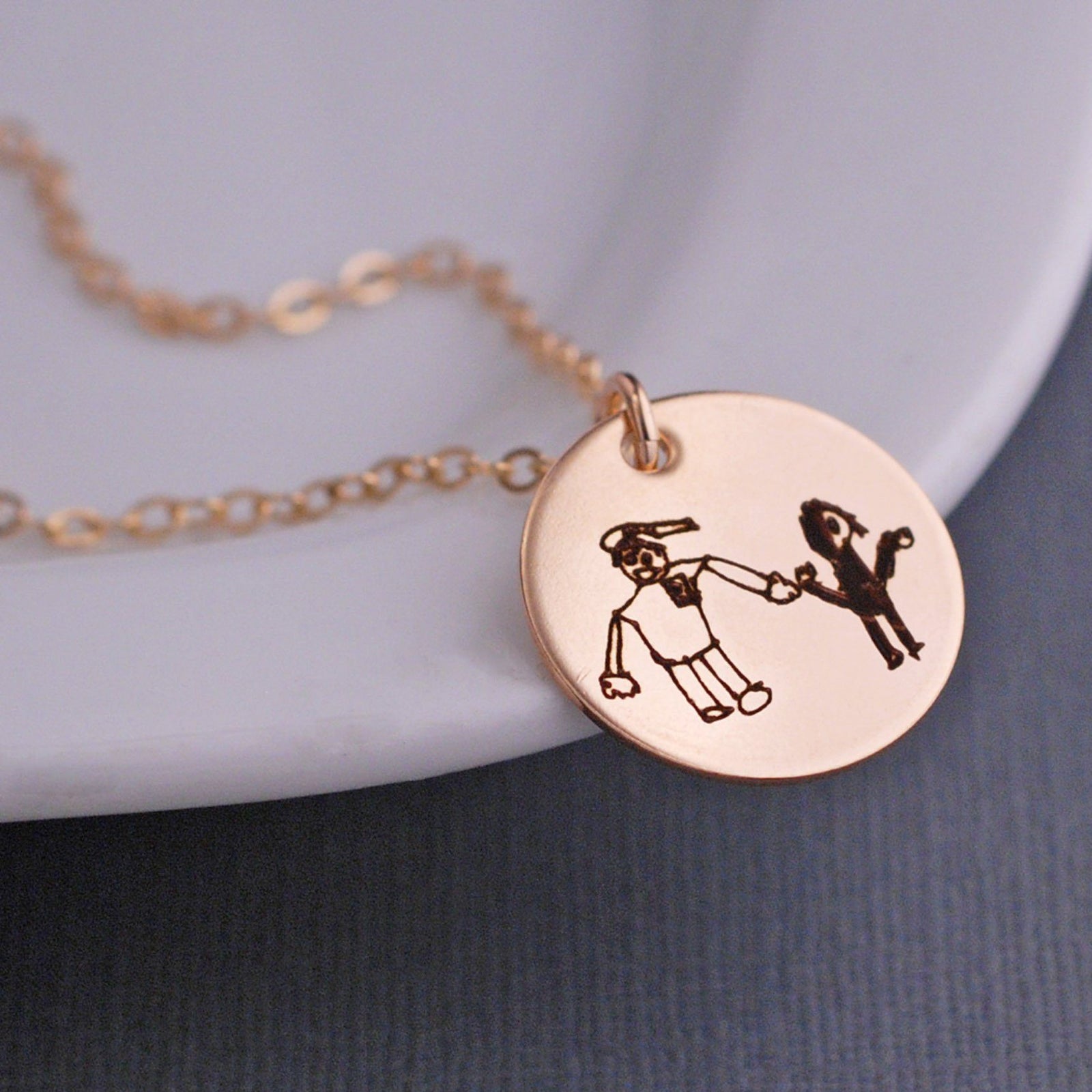 Child's Artwork 3/4 inch Necklace – Necklace – georgie designs personalized jewelry