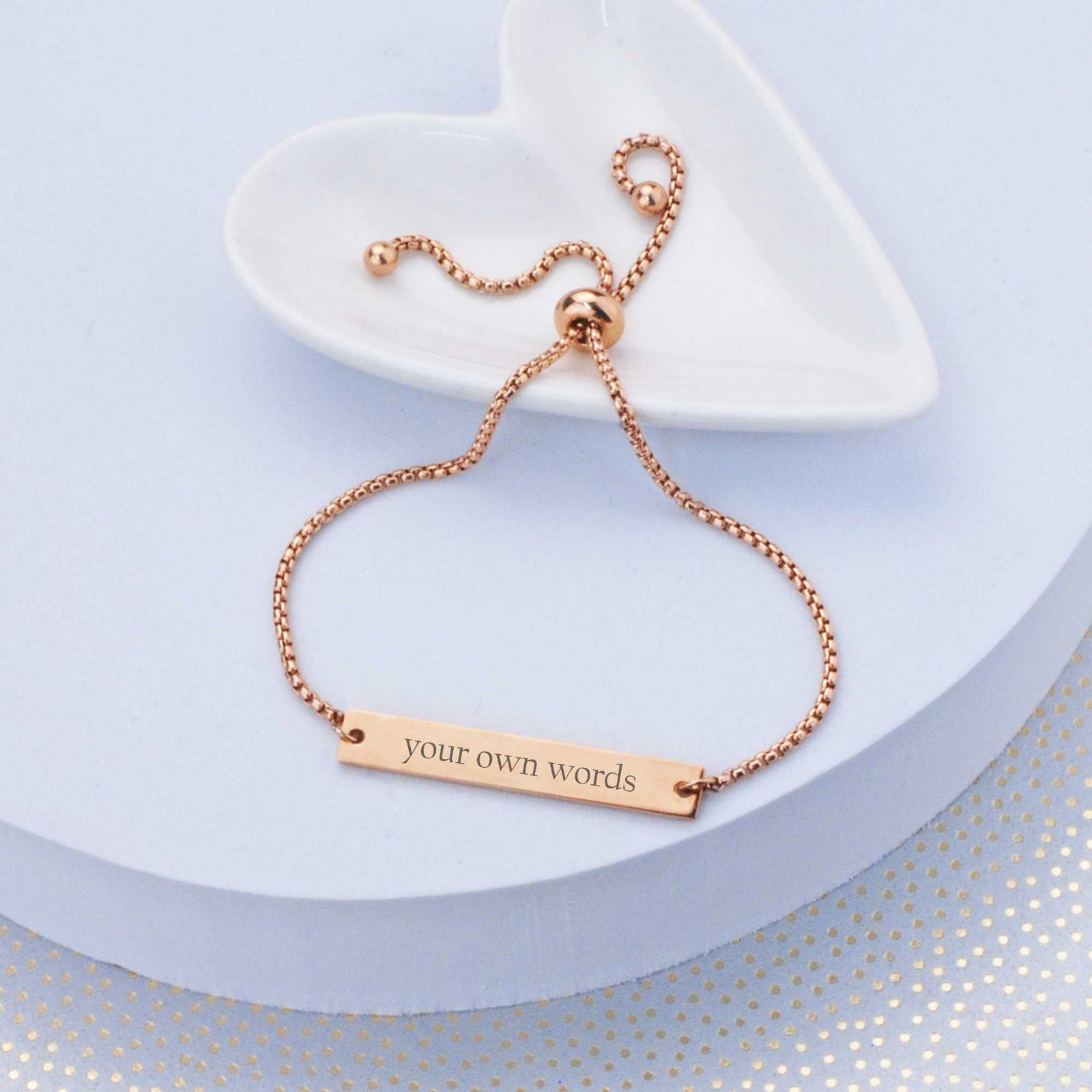 Adjustable Slide Bracelet Engraved with Your Own Words