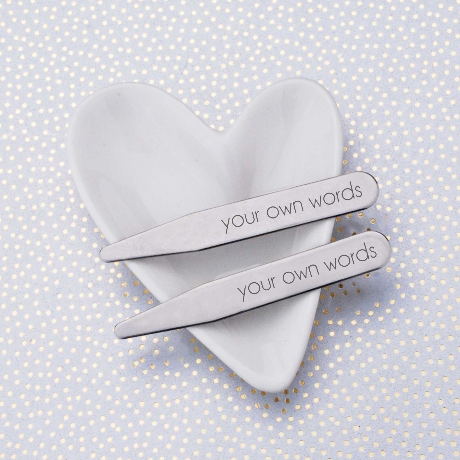 Collar Stays Engraved with Your Own Words