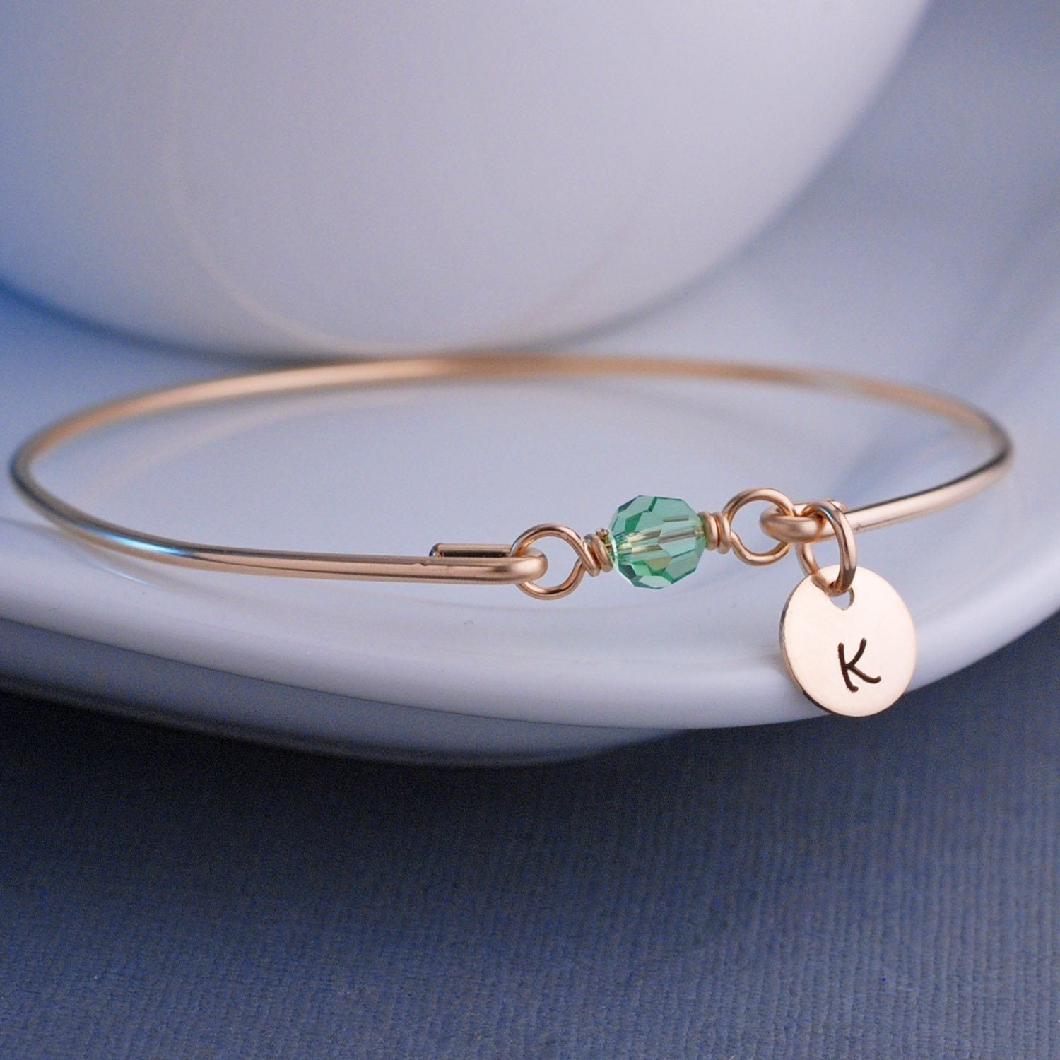 Silver Birthstone Bangle Bracelet – bracelet – Love, Georgie