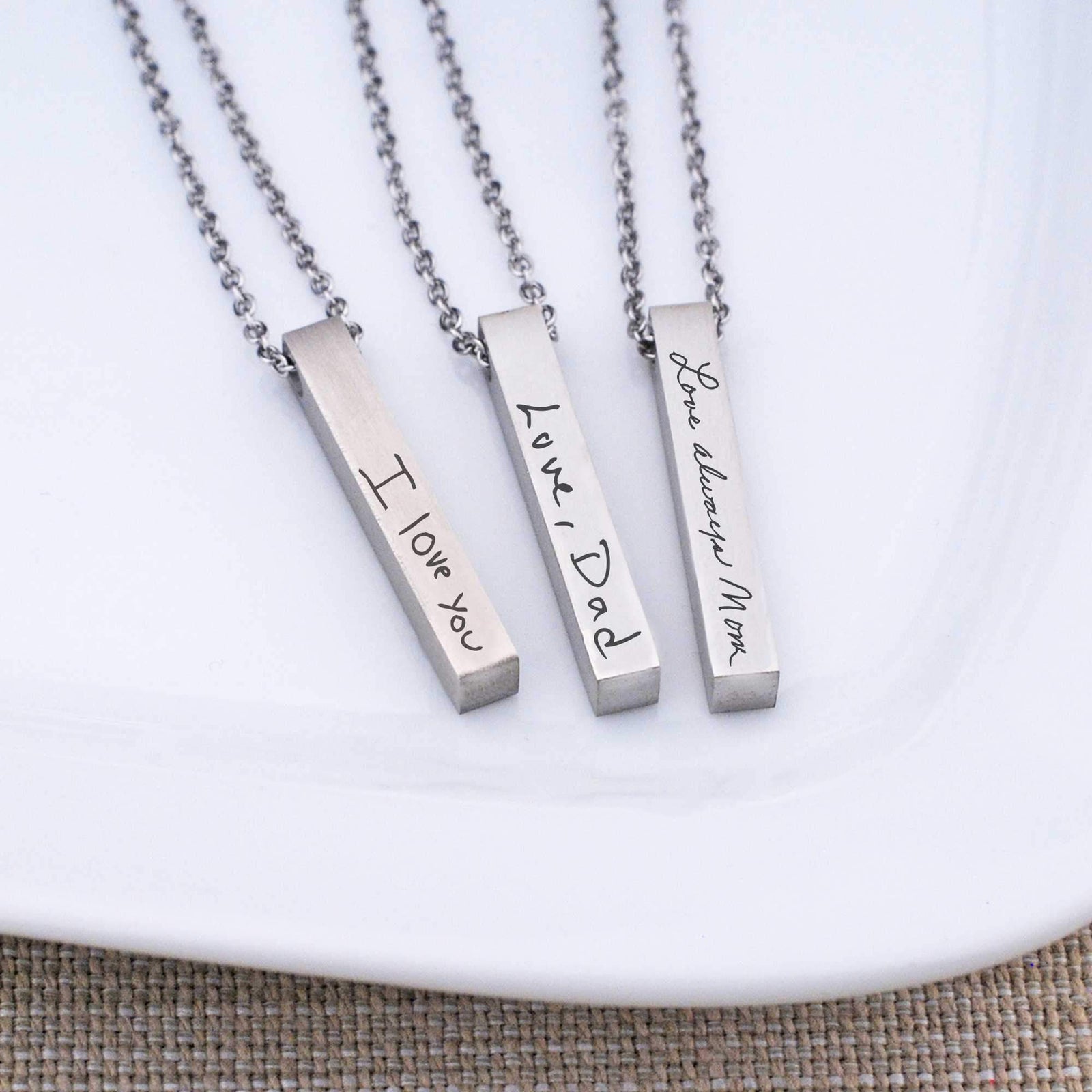 Handwriting Bar Necklace – Necklace – Love, Georgie