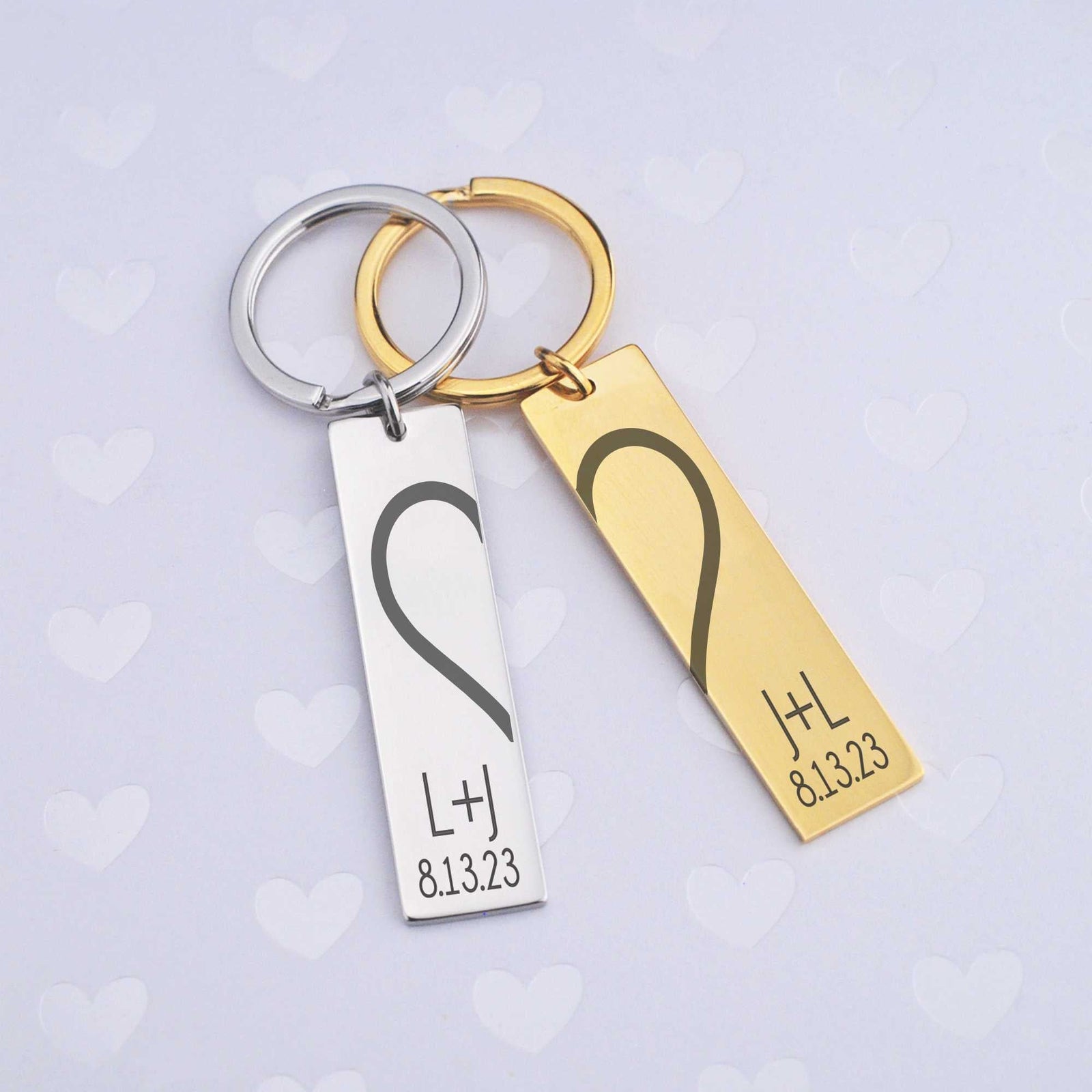Matching Hearts - Couple's Keychain Set