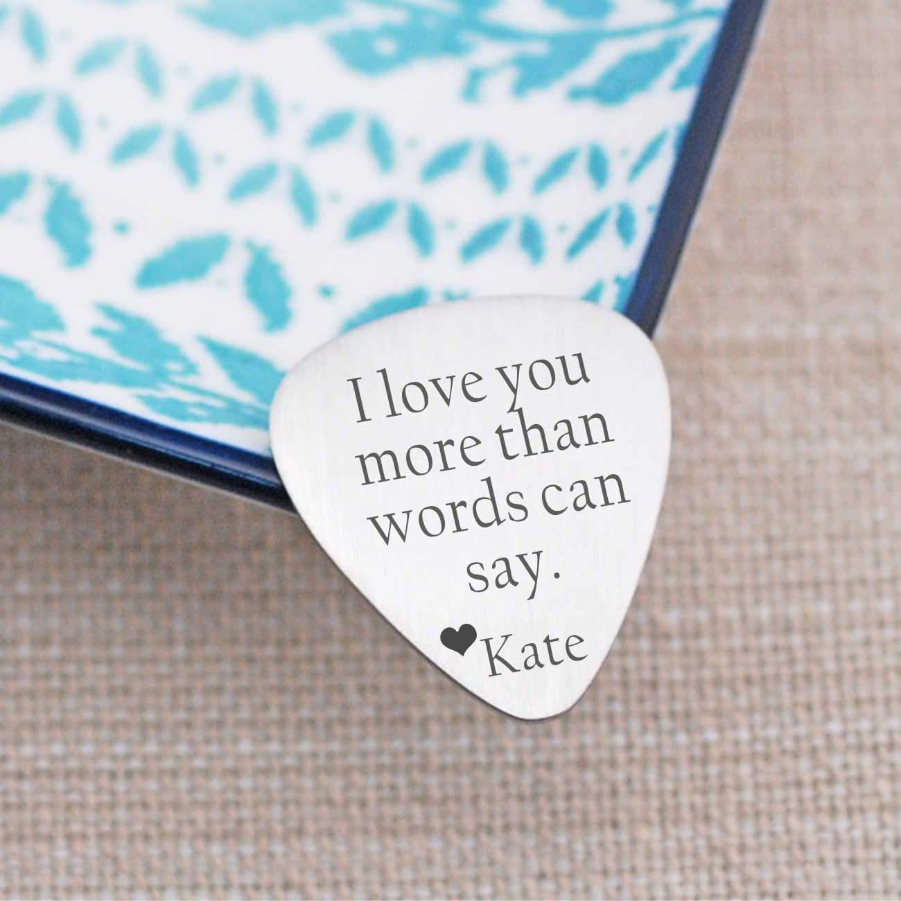 Guitar Pick - I Love You More Than Words Can Say – guitar pick – Love Georgie