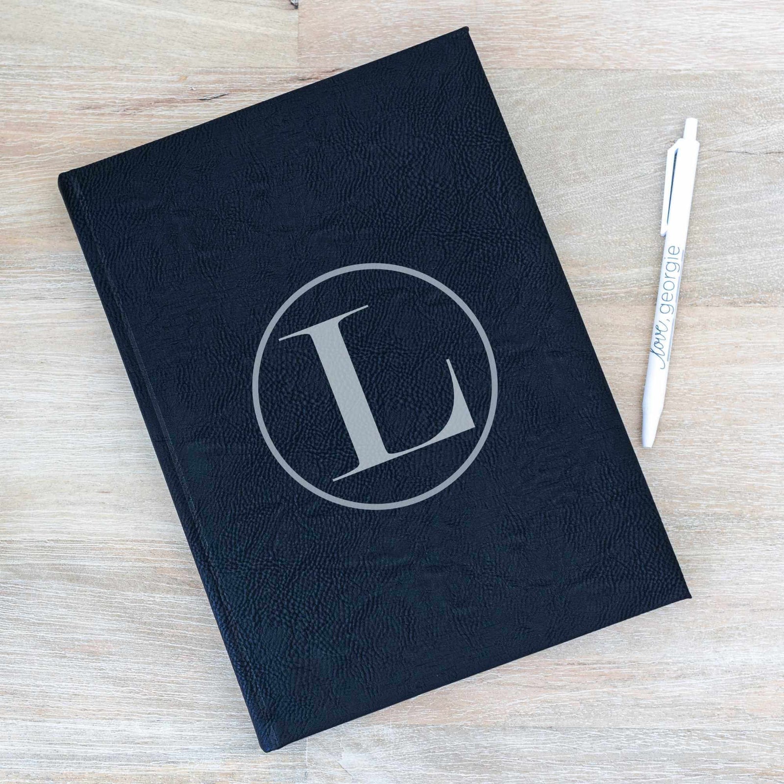 Vegan Leather Sketchbook with Initial