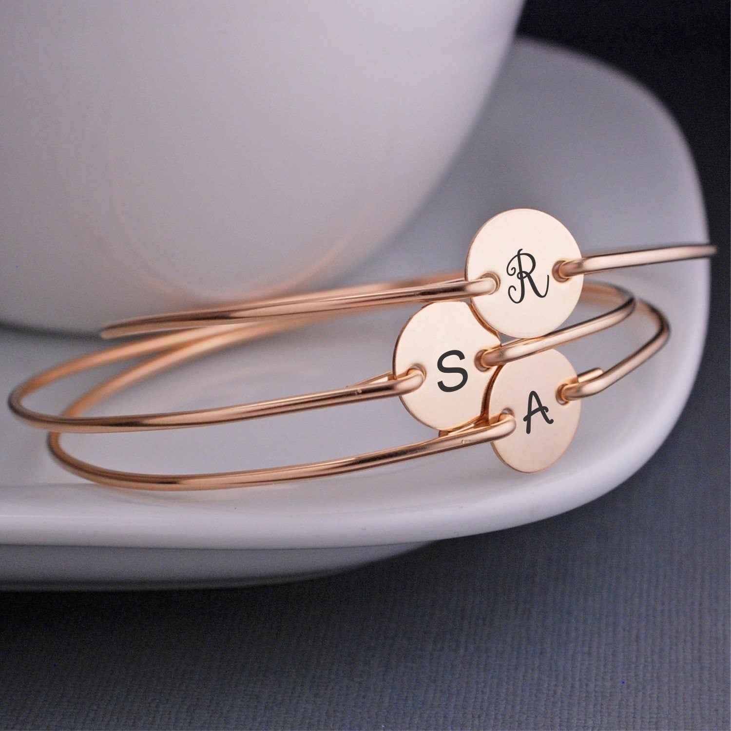 Single Initial Bangle Bracelets – bracelet – Love, Georgie