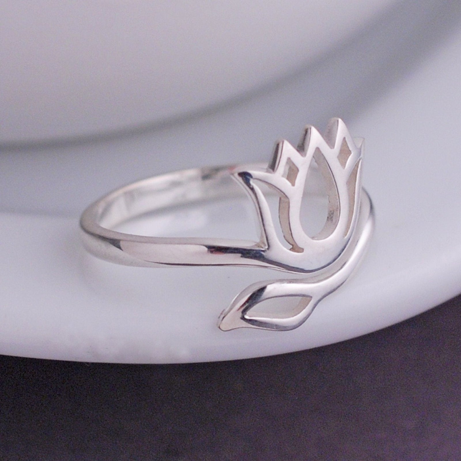 Silver Lotus Ring – Ring – georgie designs personalized jewelry