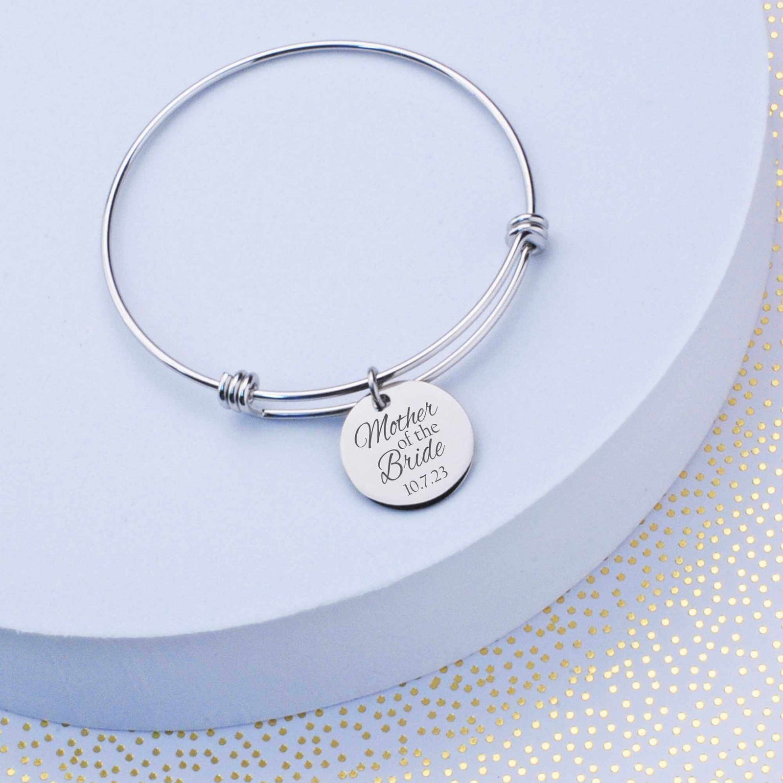 Mother of the Bride - Adjustable Bangle Bracelet