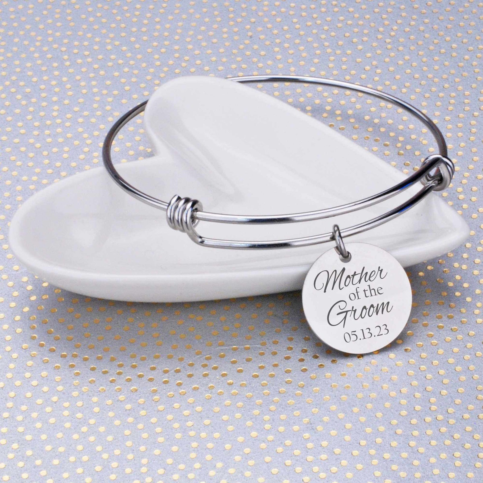 Mother of the Groom - Adjustable Bangle Bracelet
