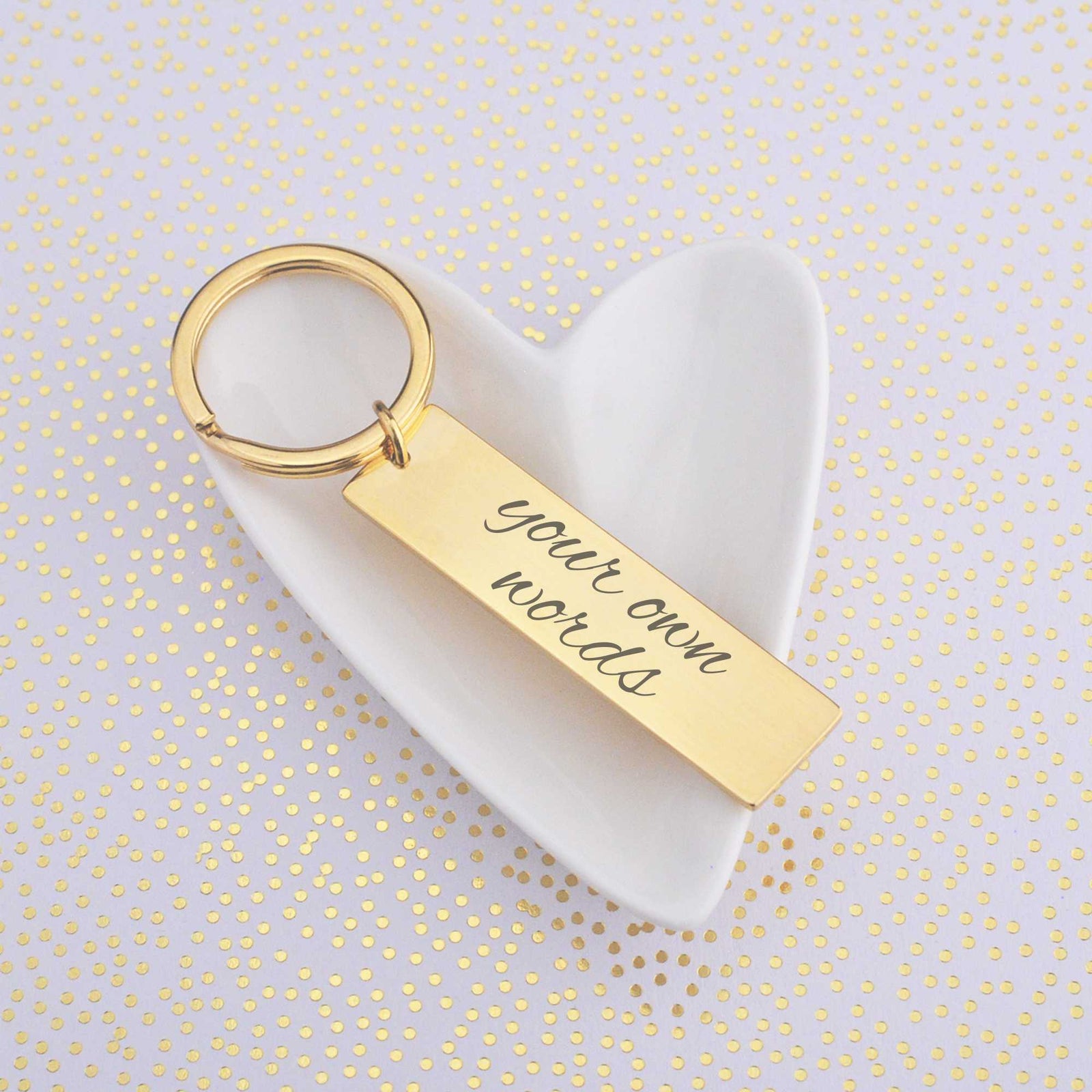 Bar Keychain Engraved with Your Own Words
