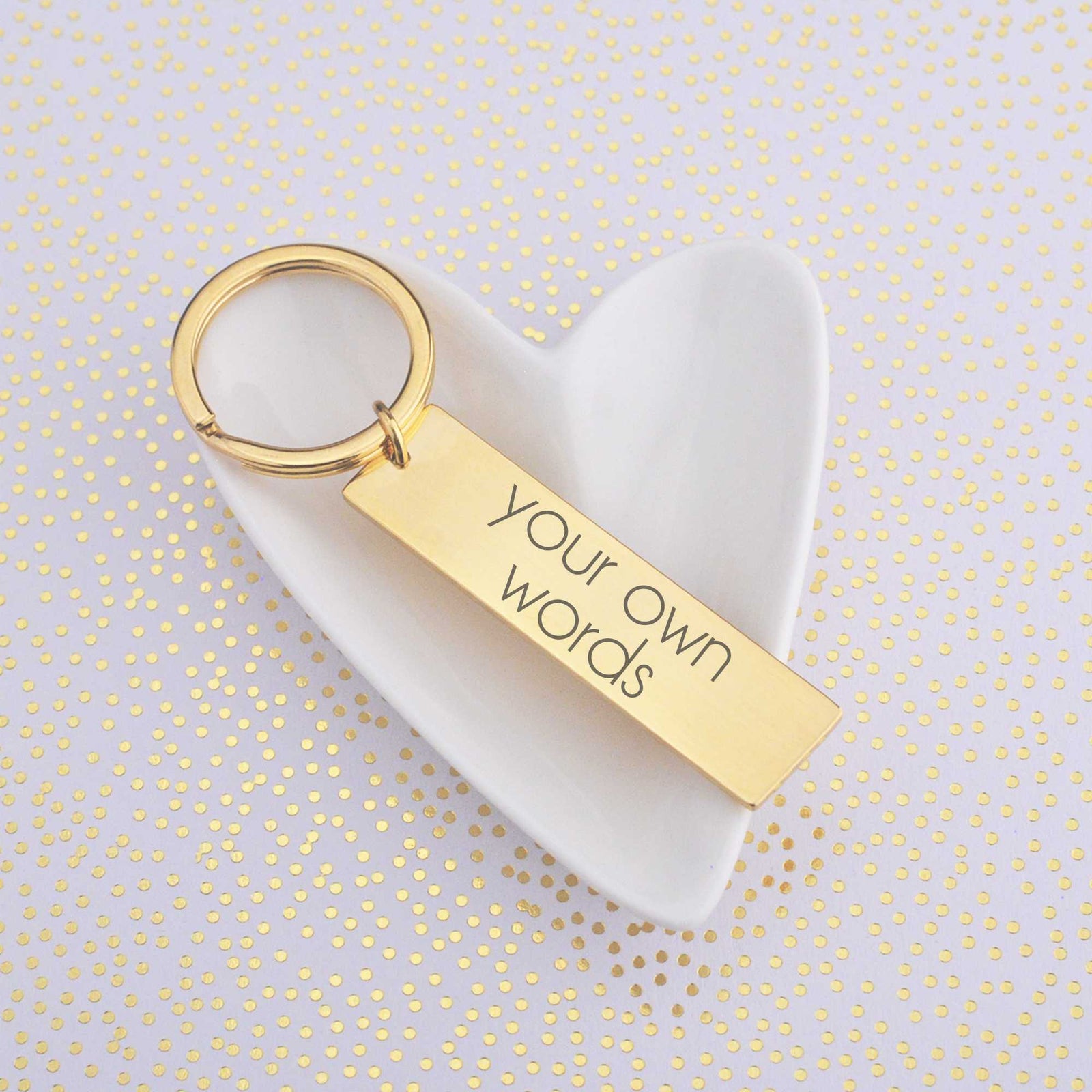 Bar Keychain Engraved with Your Own Words