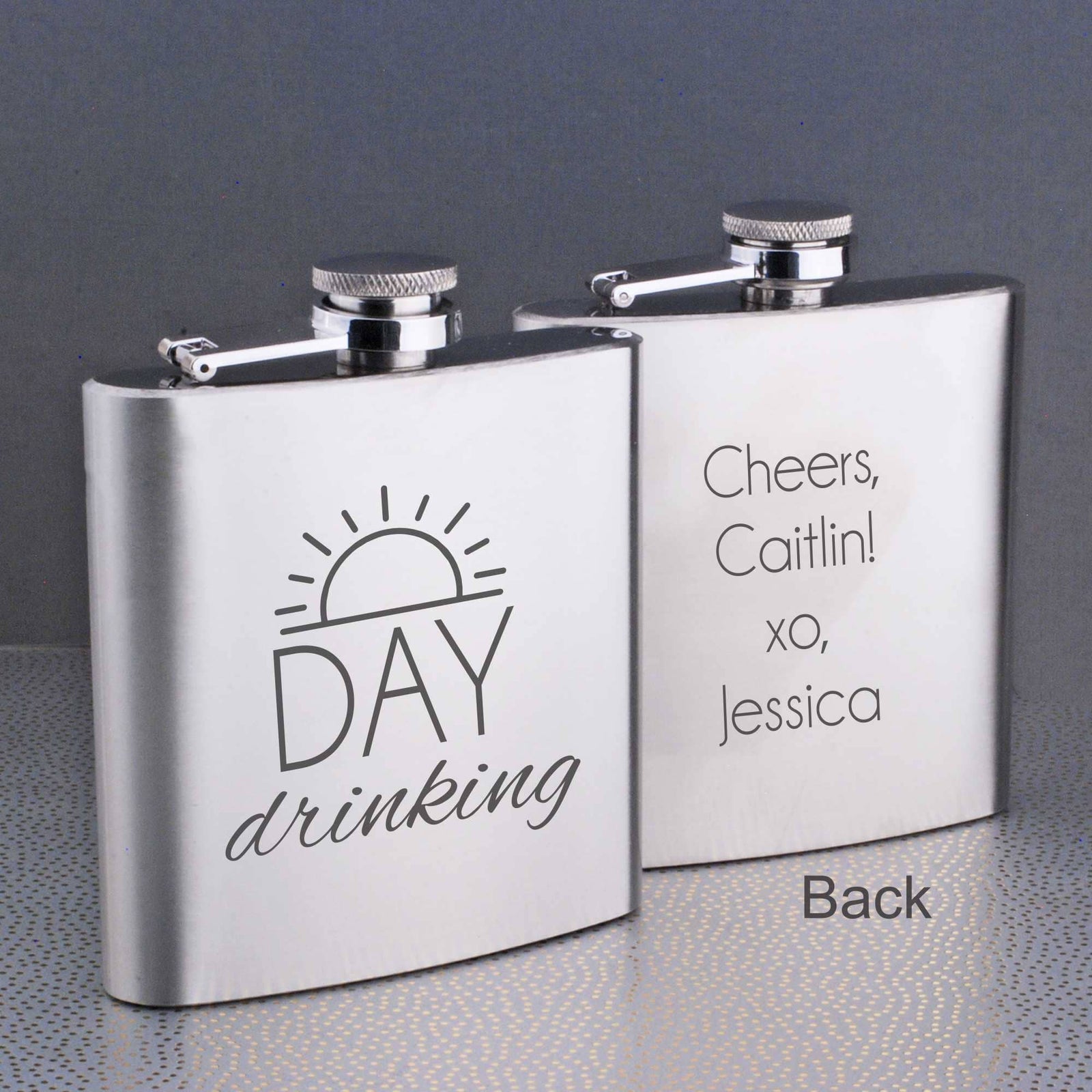 Day Drinking' - Engraved Flask Gift – Flask – Love, Georgie