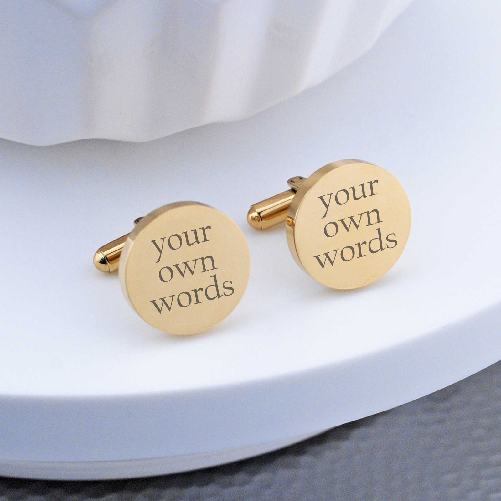 Cufflinks Engraved with Your Own Words