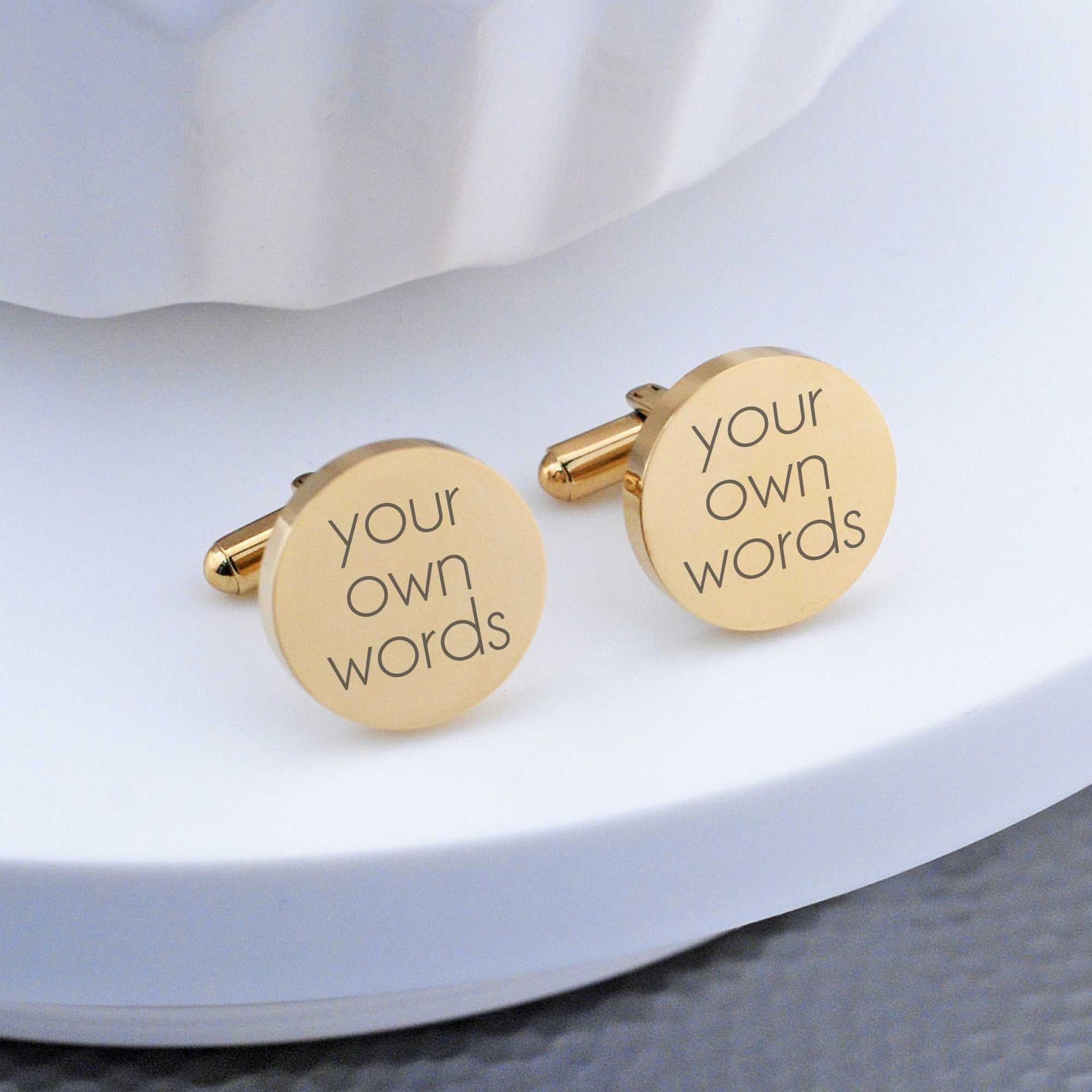 Cufflinks Engraved with Your Own Words