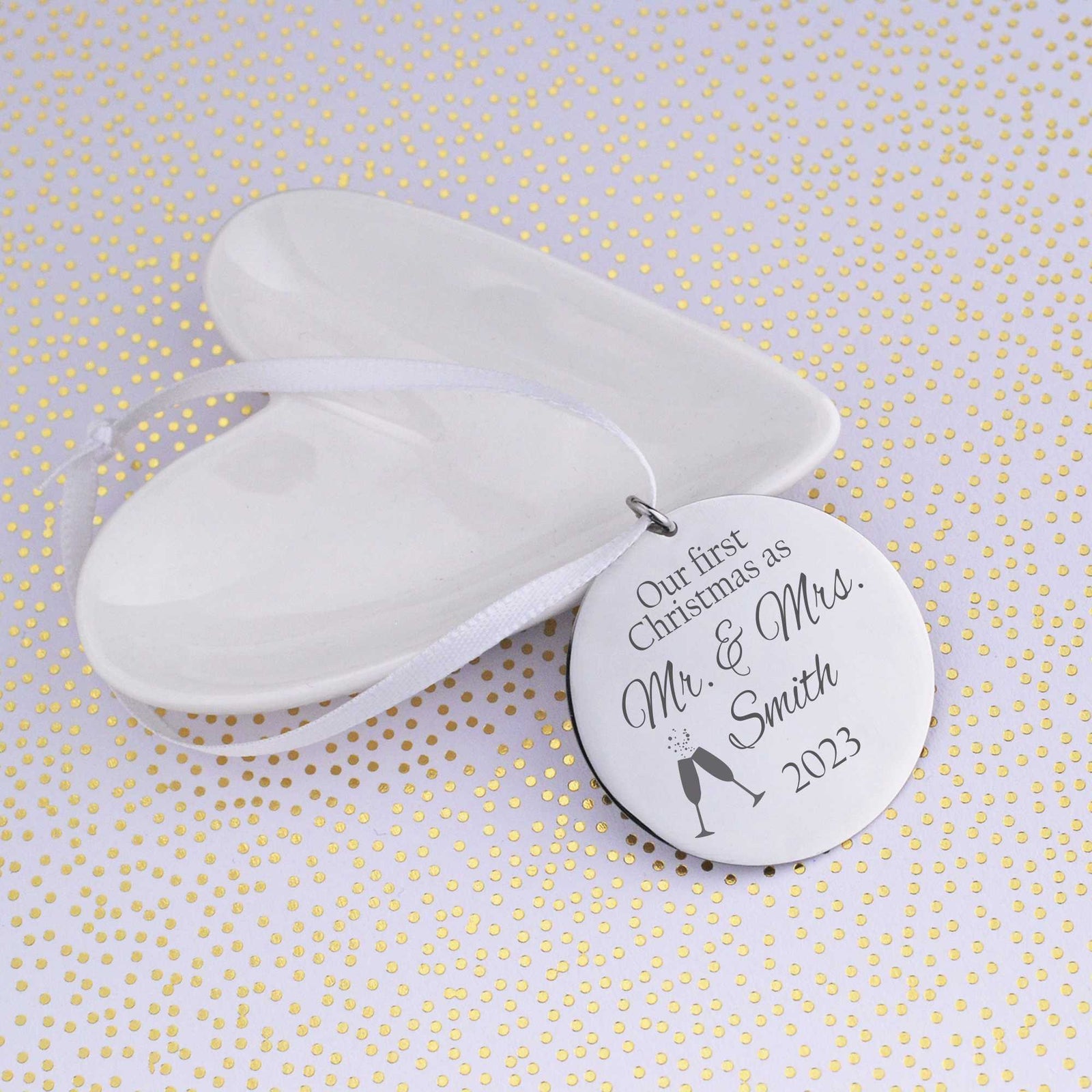 First Christmas Ornament for Newly Married Couple