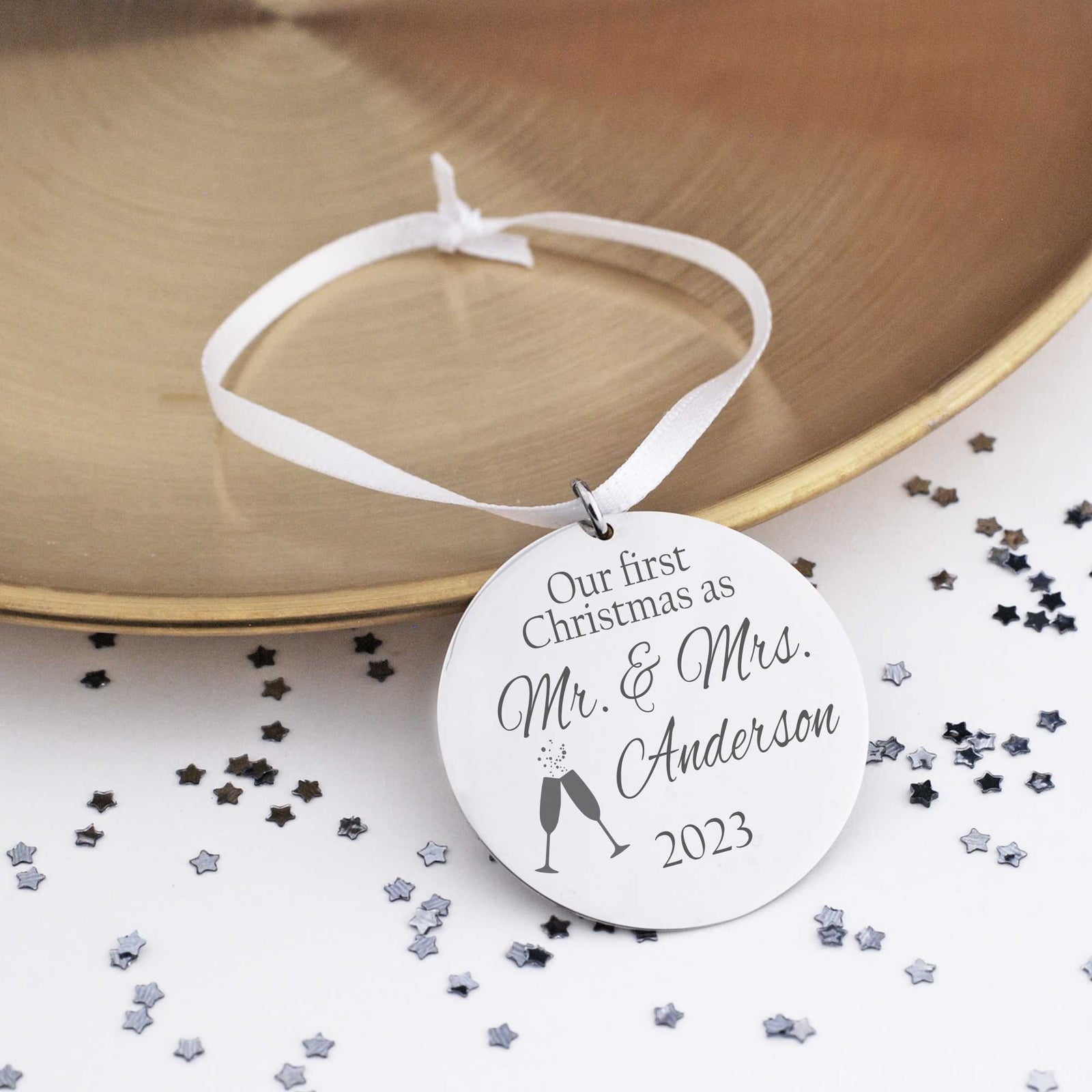 First Christmas Ornament for Newly Married Couple