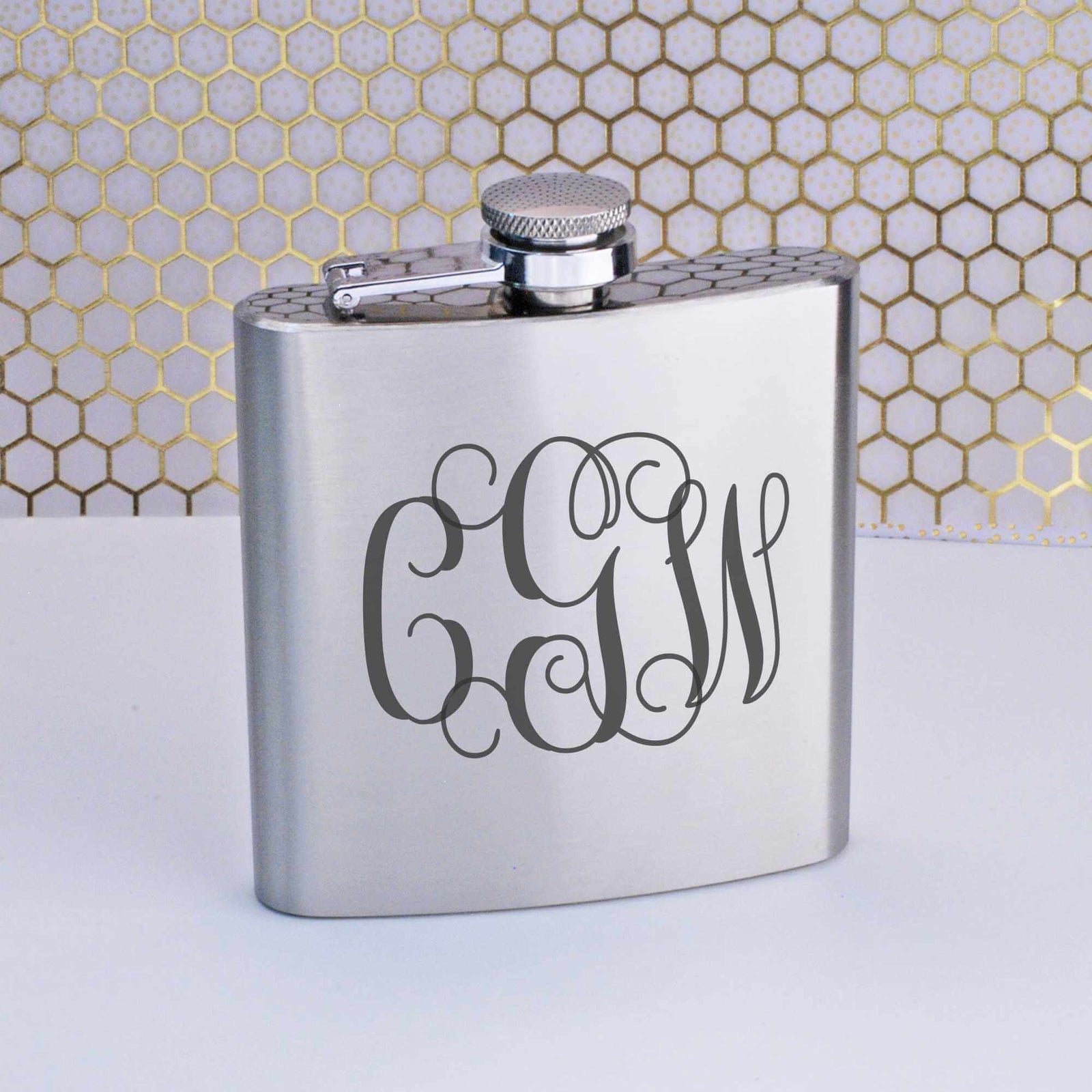 Monogram Flask in Script Font
