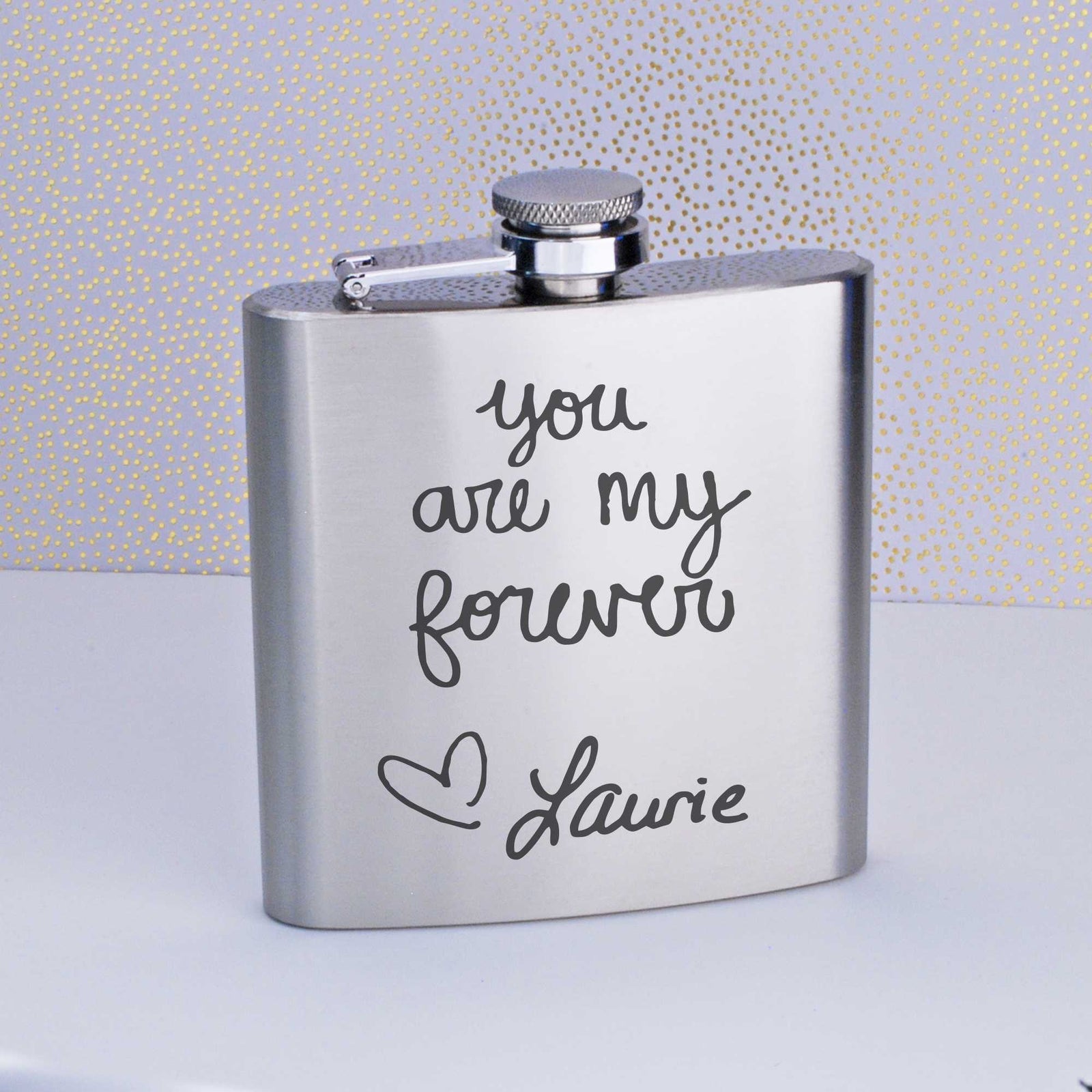 Flask Engraved with Your Handwriting