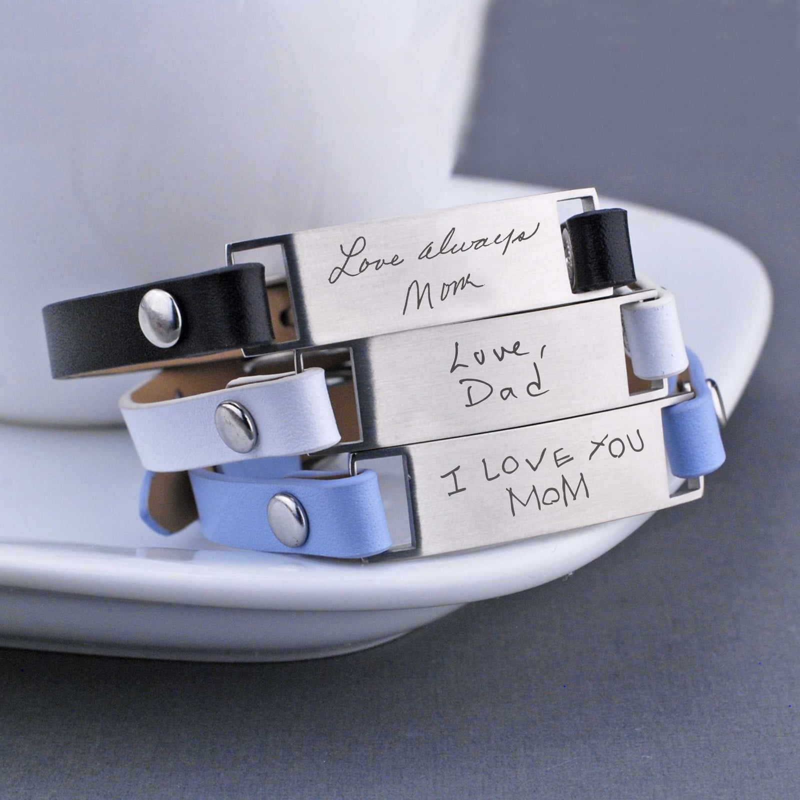 Handwriting Thin Leather Bracelet – Women's Leather Bracelet – Love, Georgie