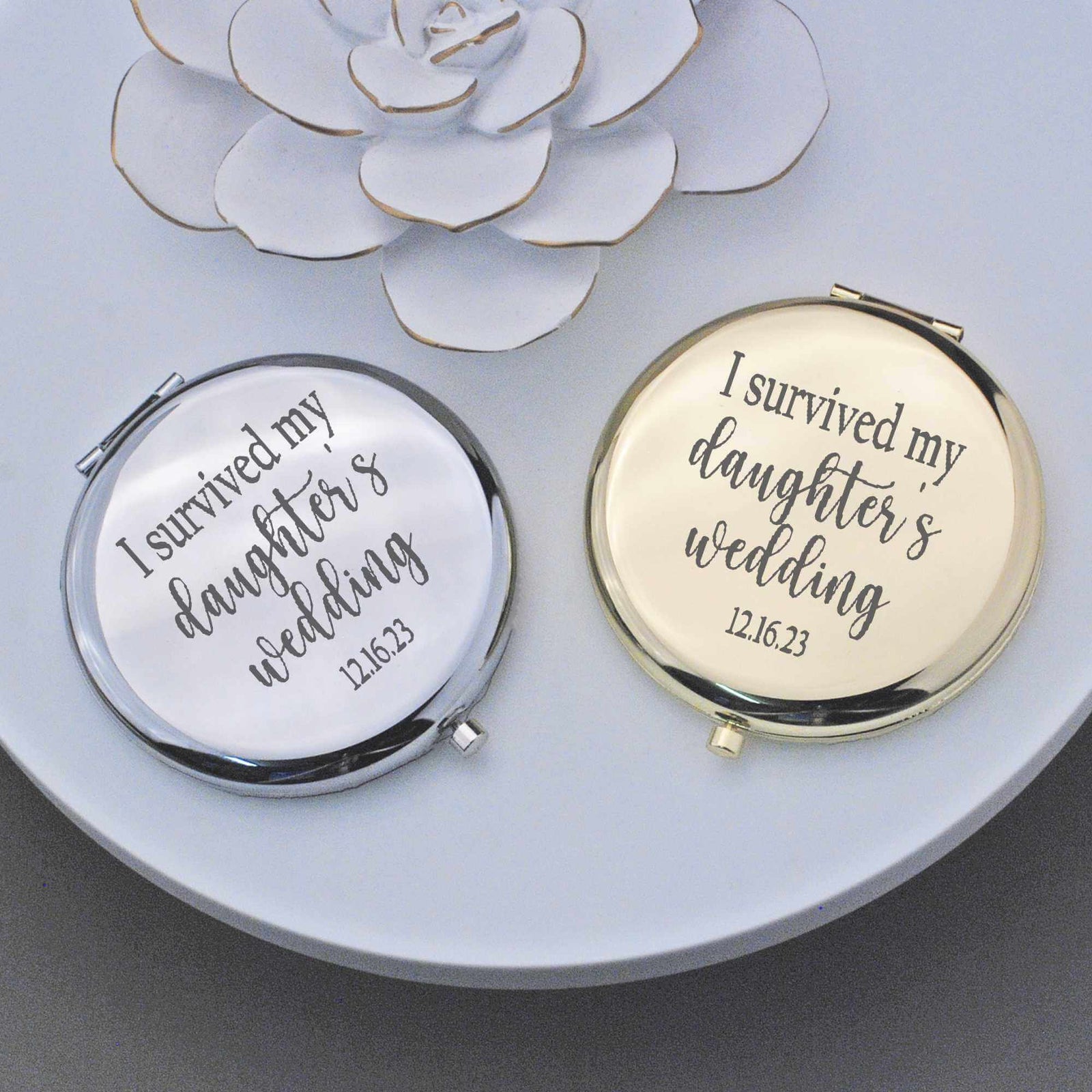 I Survived My Daughter's Wedding - Compact Mirror