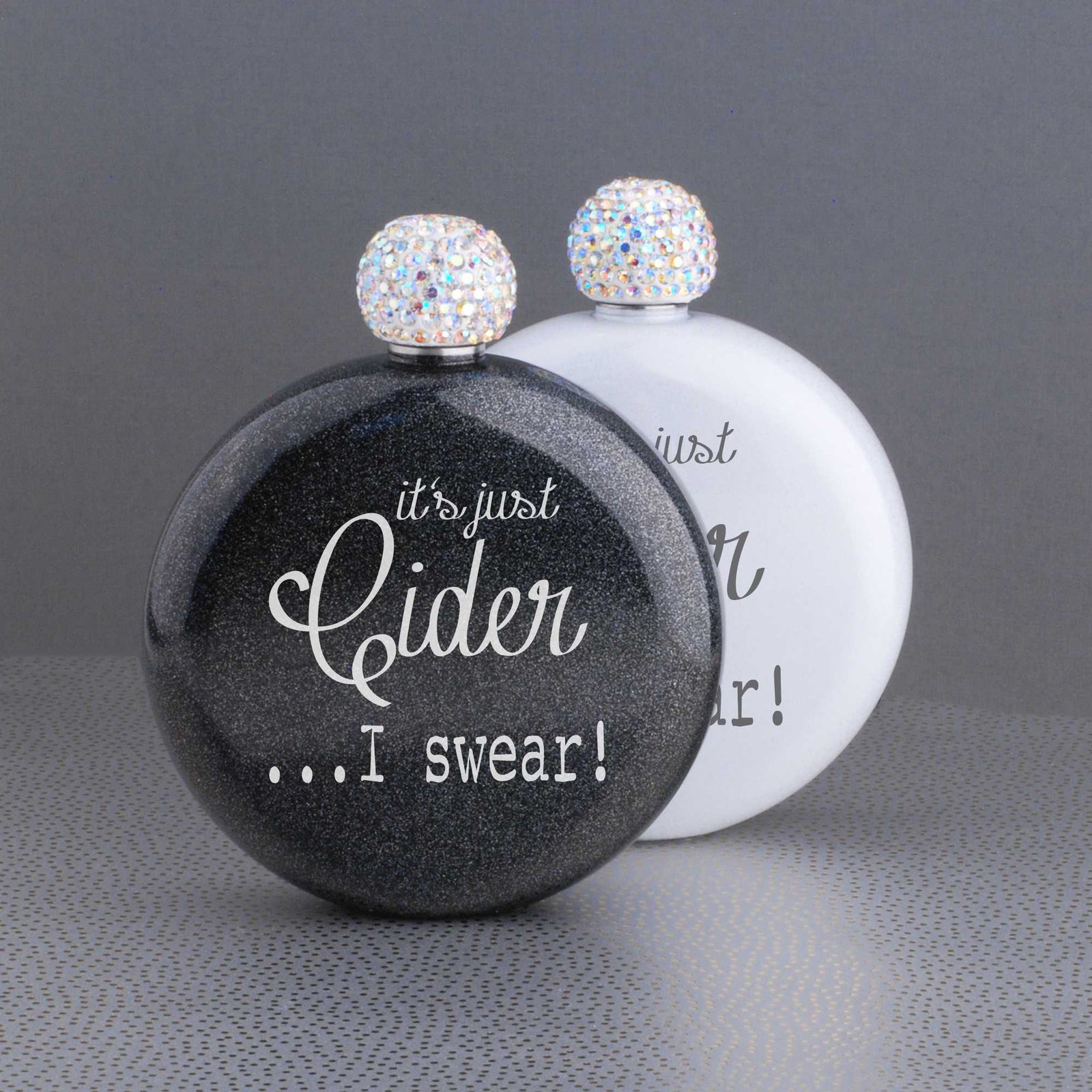 It's just CIDER...I swear! - Round Glitter Flask – Flask – Love, Georgie