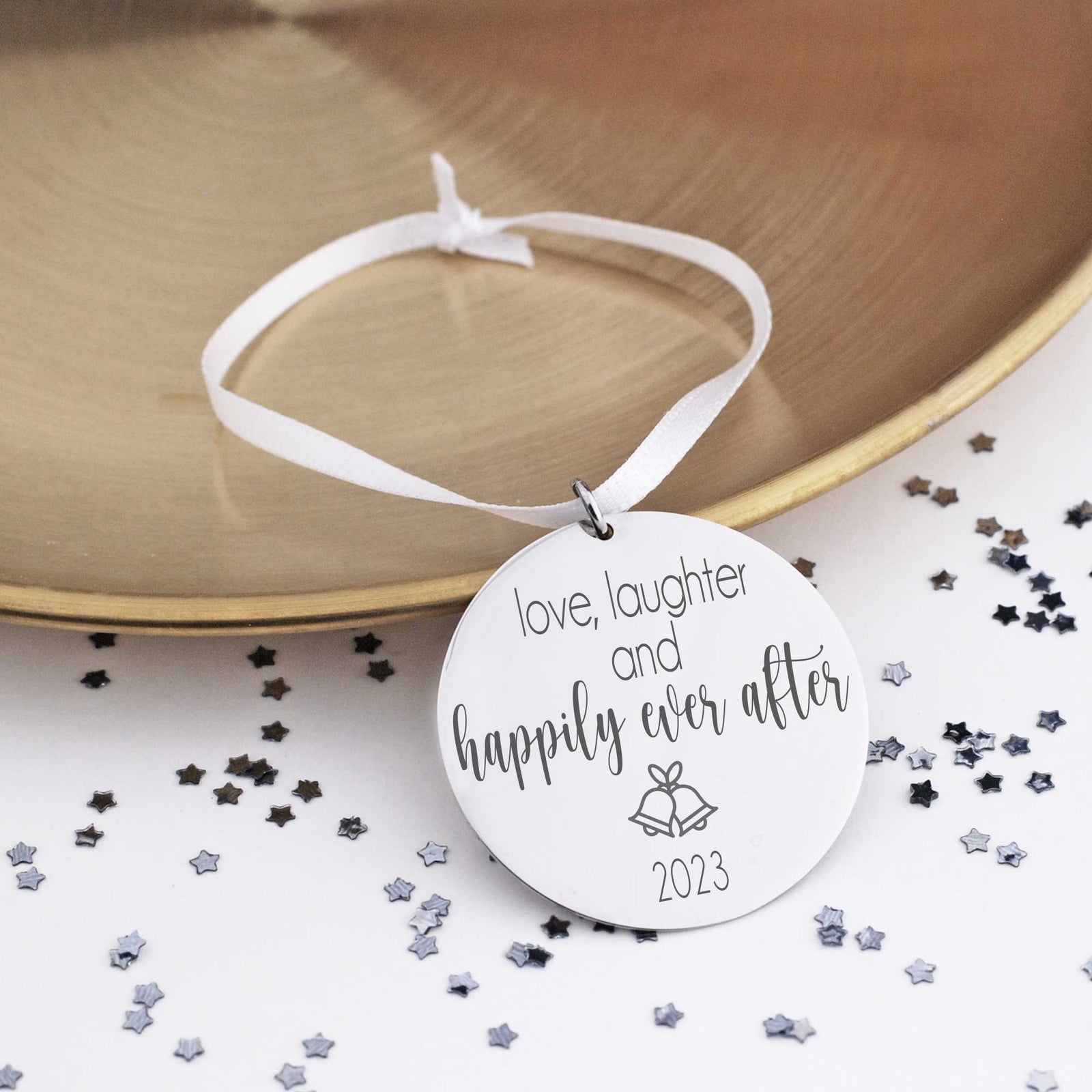 Love, Laughter, Happily Ever After - Ornament for Newlyweds