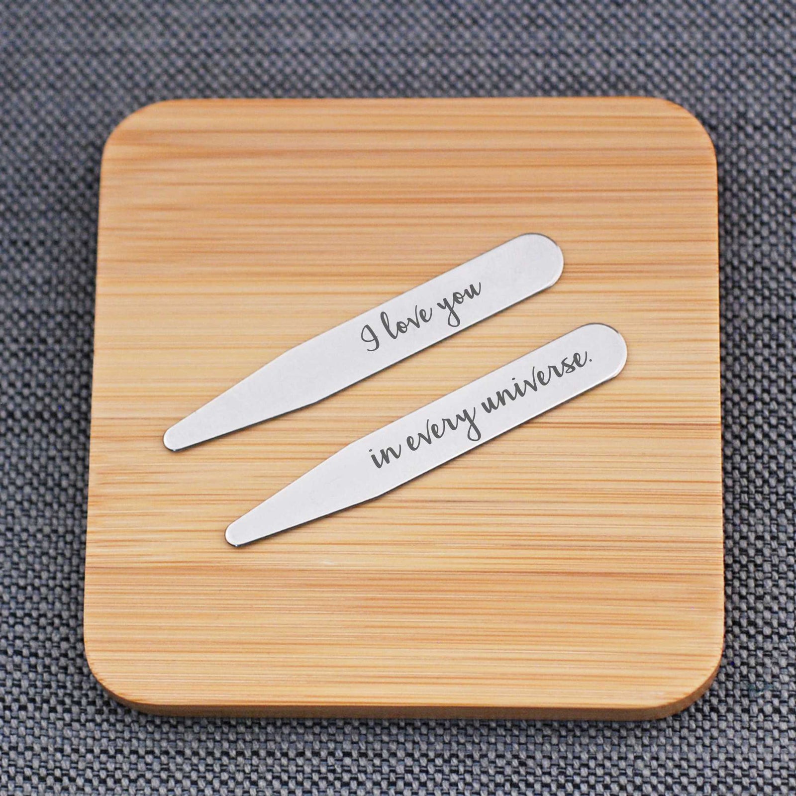 Anniversary Collar Stays - I Love You In Every Universe – Collar Stays – Love, Georgie