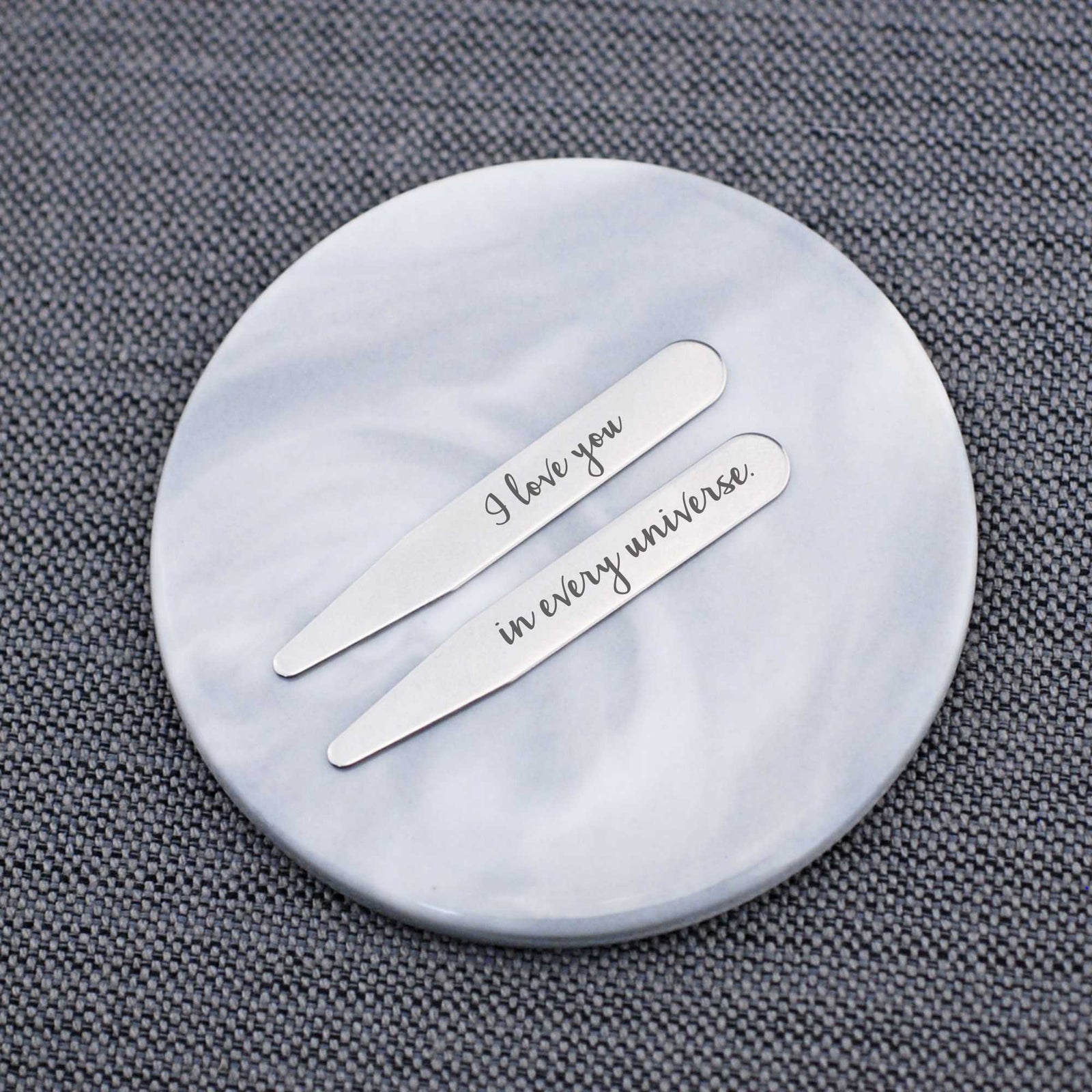 Anniversary Collar Stays - I Love You In Every Universe – Collar Stays – Love, Georgie