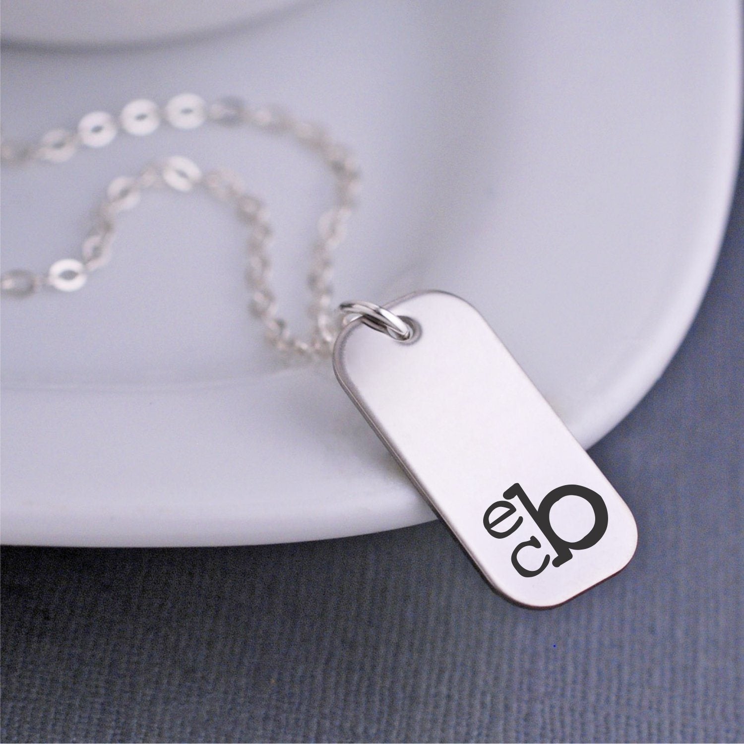 Rectangle Monogram Necklace – Necklace – Love, Georgie