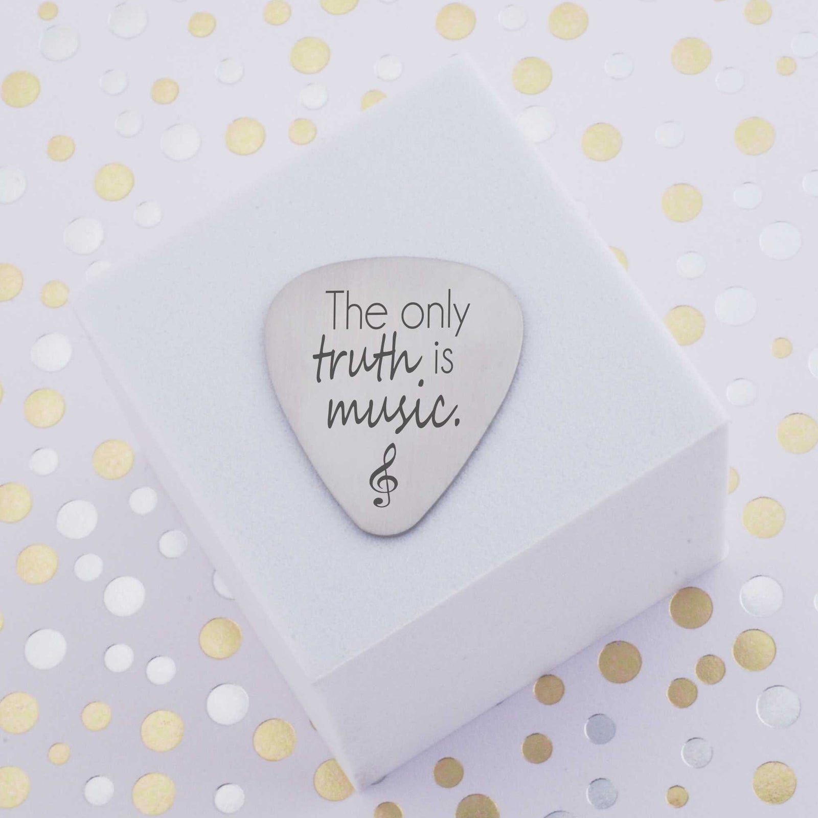 Engraved Guitar Pick - 'The only truth is music' – Guitar Pick – Love Georgie