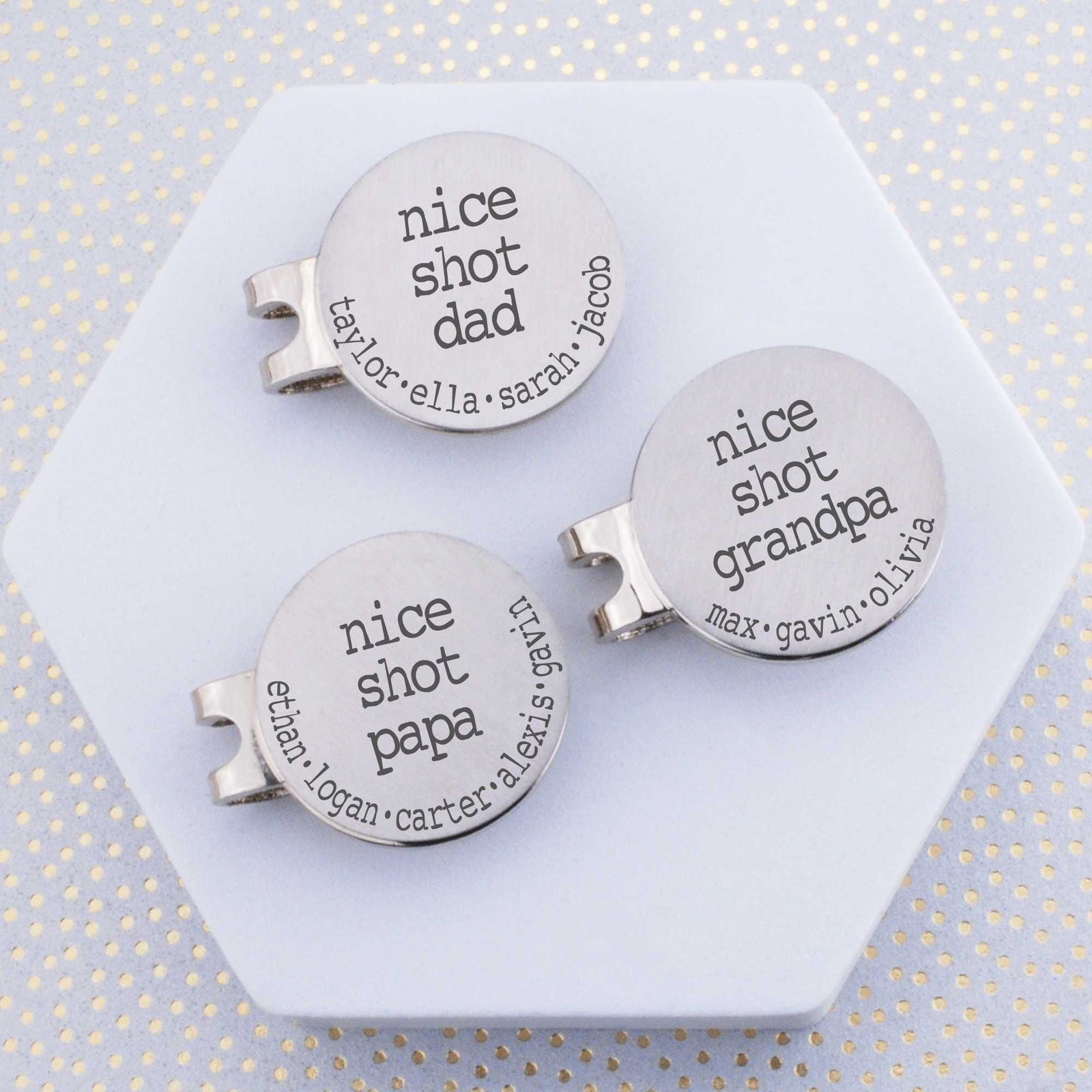 Golf Ball Marker - Nice Shot Dad – Golf Ball Markers – Love, Georgie