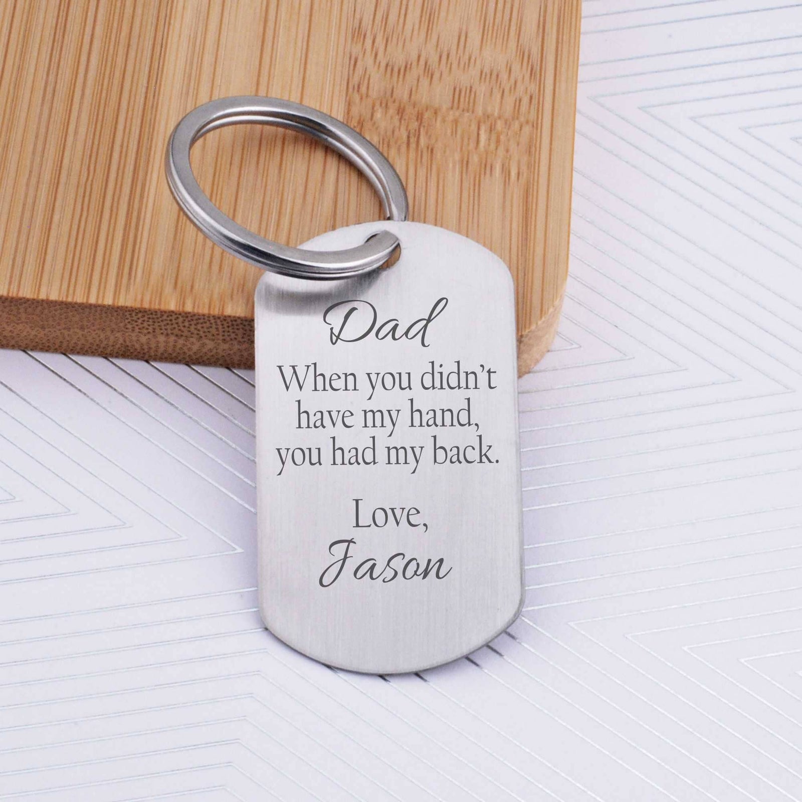 When You Didn't Have My Hand You Had My Back Keychain for DAD – Keychain – Love, Georgie
