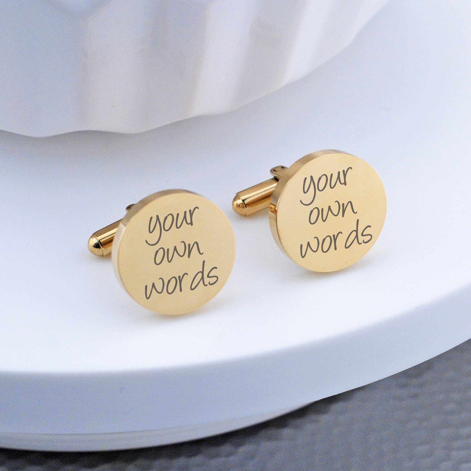 Cufflinks Engraved with Your Own Words