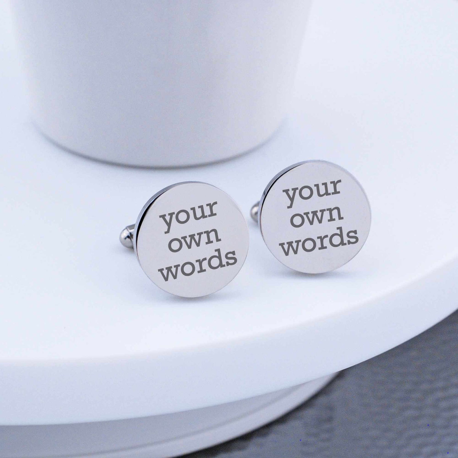 Cufflinks Engraved with Your Own Words