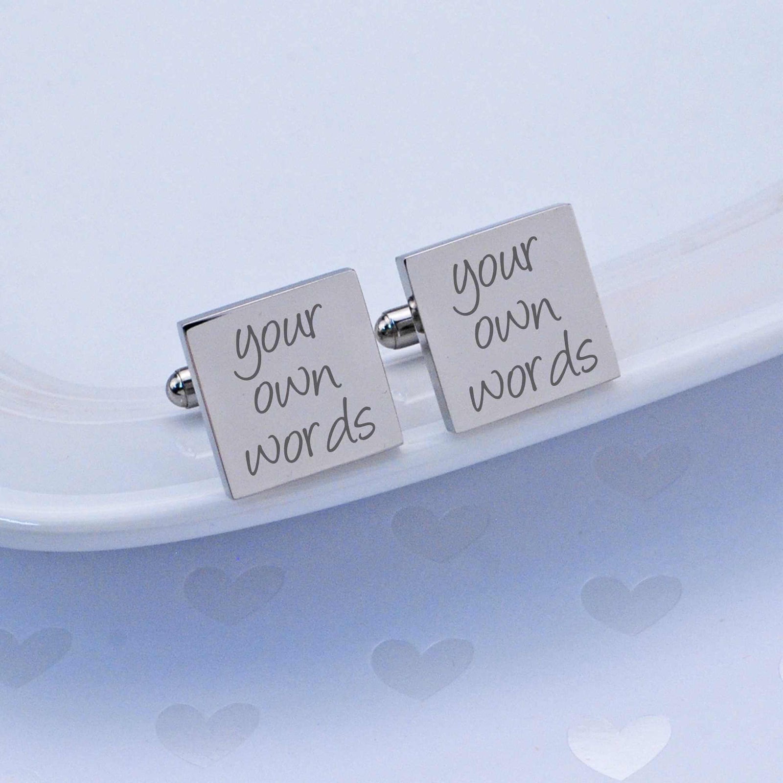 Cufflinks Engraved with Your Own Words