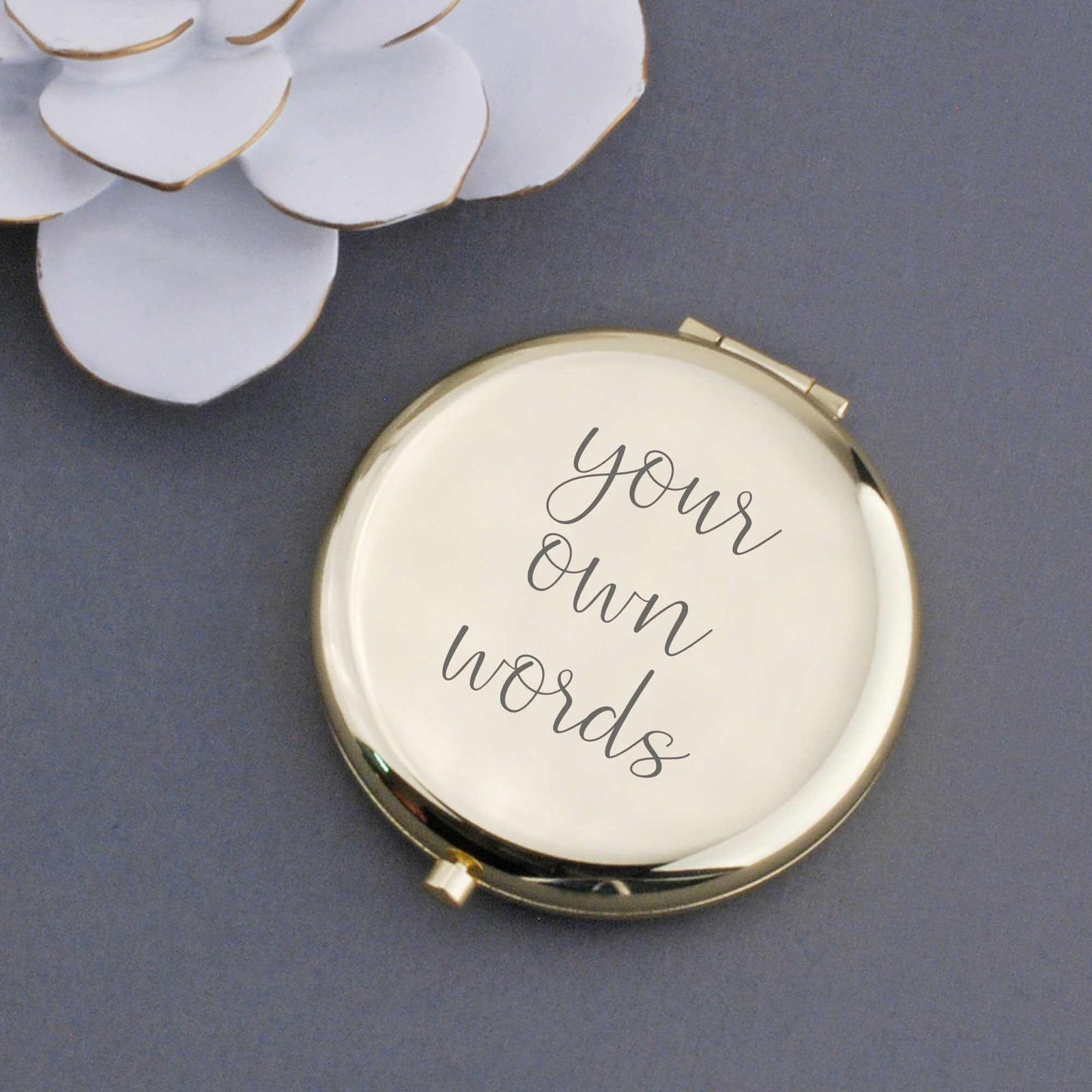 Compact Mirror Engraved with Your Own Words