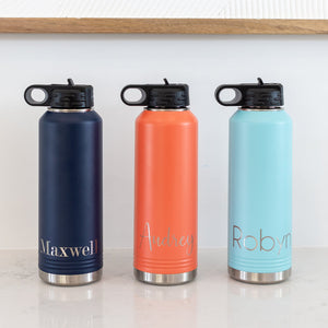 40 oz Insulated Steel Water Bottle with Name