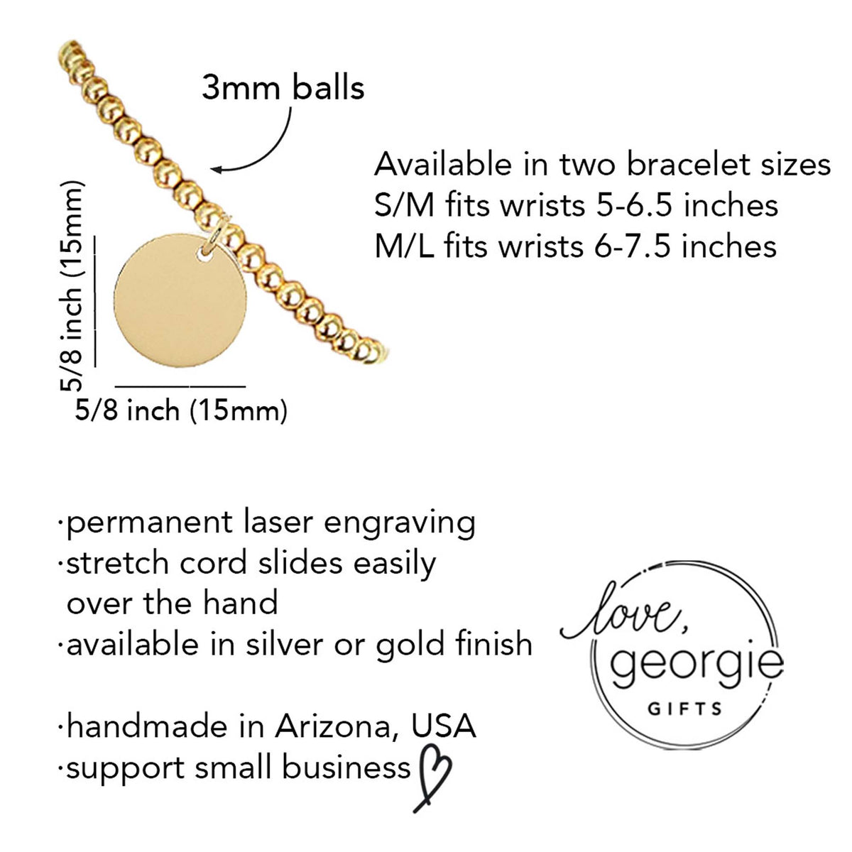 Bridal Party Stretch Bracelet with Initial