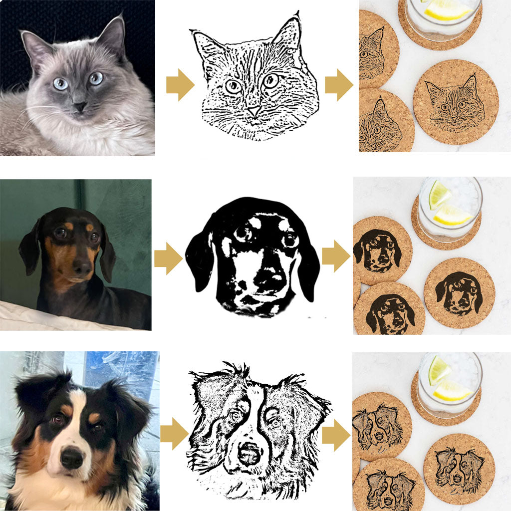 Personalized Pet Photo Coasters - Wedding Favor