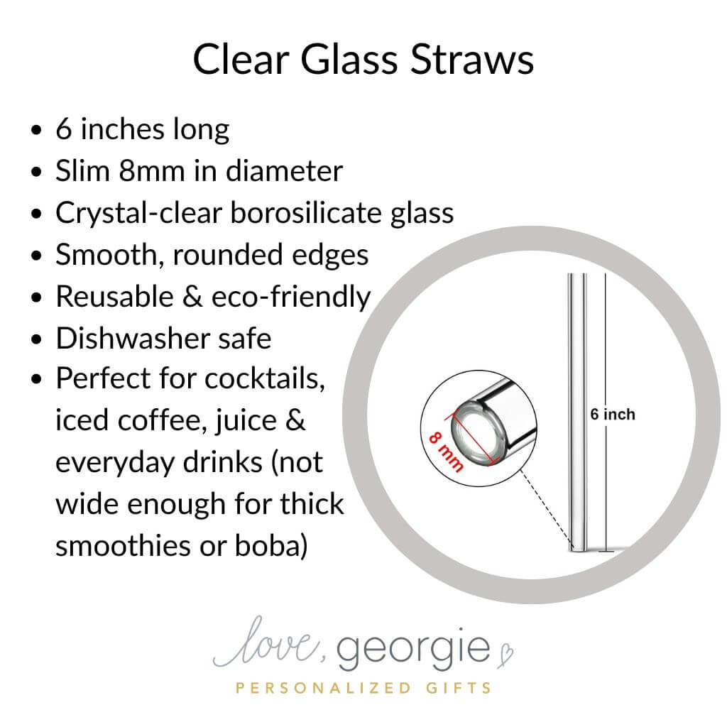 Glass Straws - Custom Engraving 6-Pack